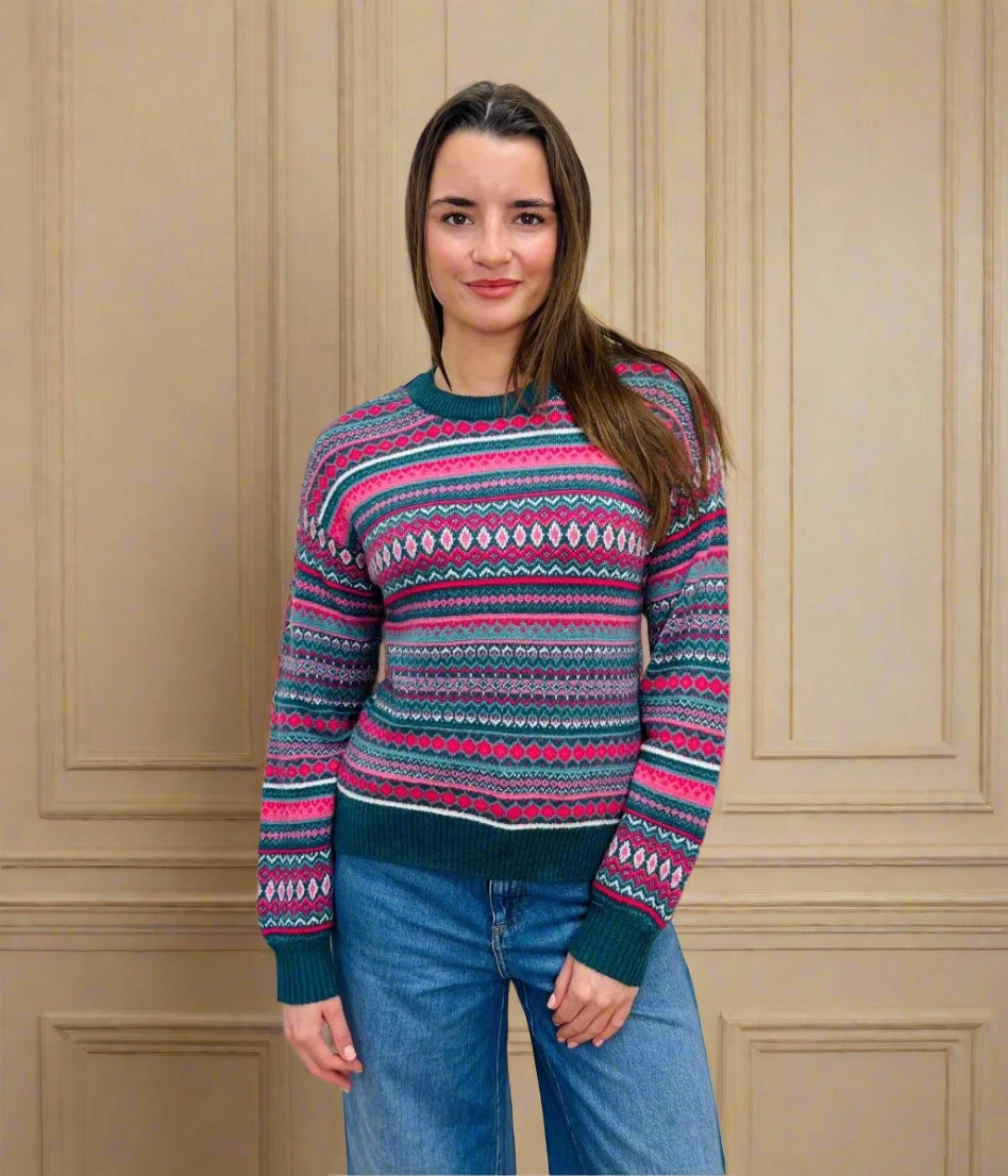 Fast Drying Pink Fairisle Pattern Jumper
