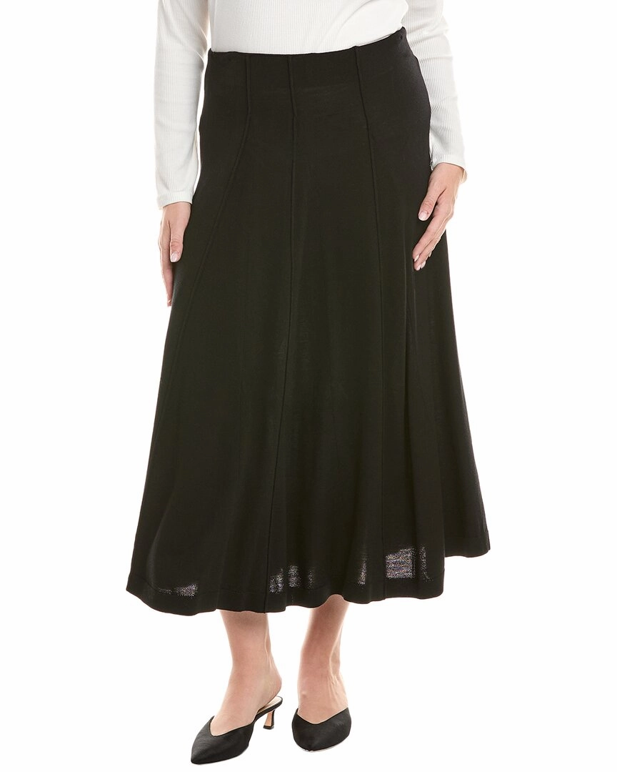 Lafayette 148 New York Godet Wool-Blend Knit Skirt Invisible Seams