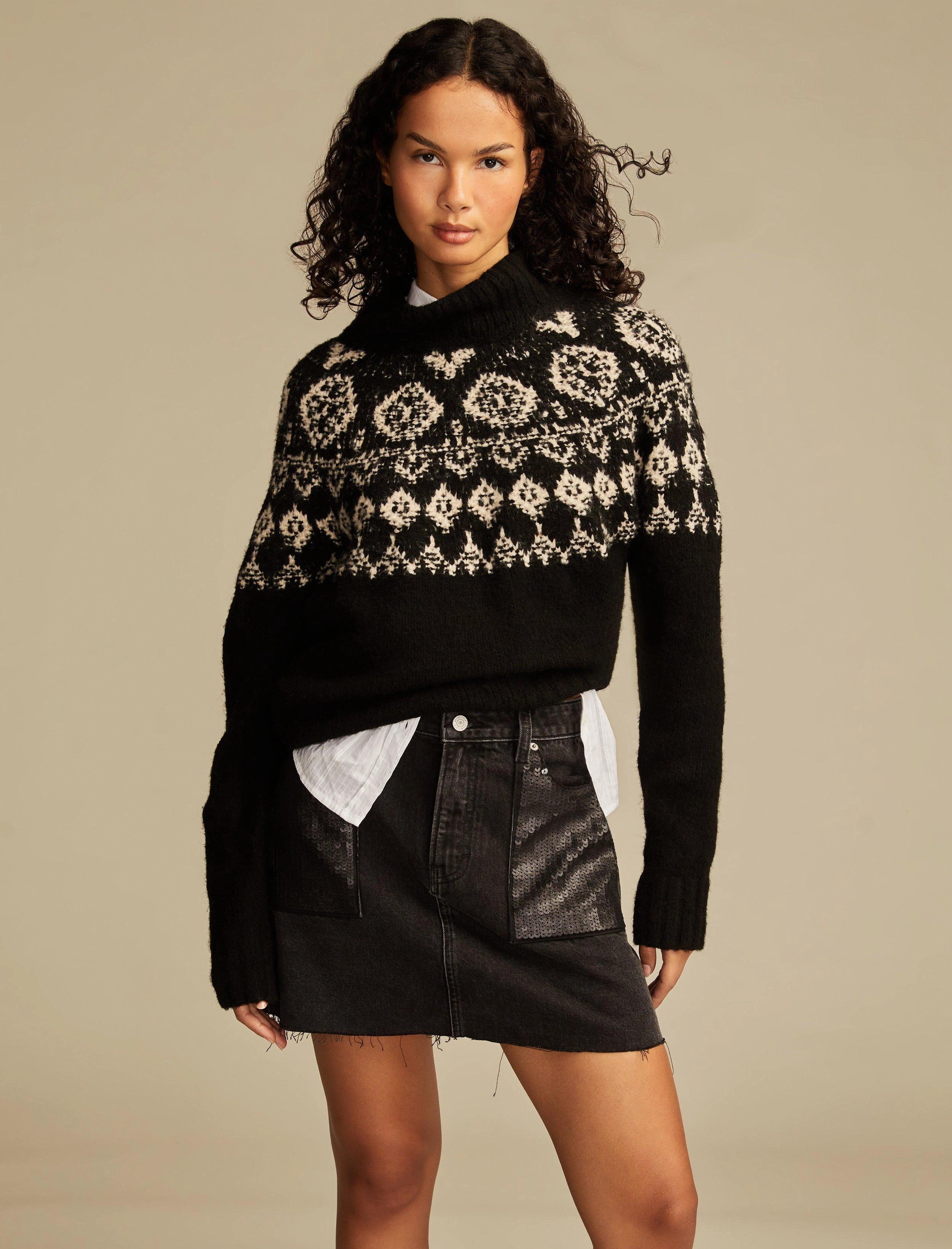 Lucky Brand Women's Metallic Denim Mini Skirt Geometric Print Quick Dry Technology