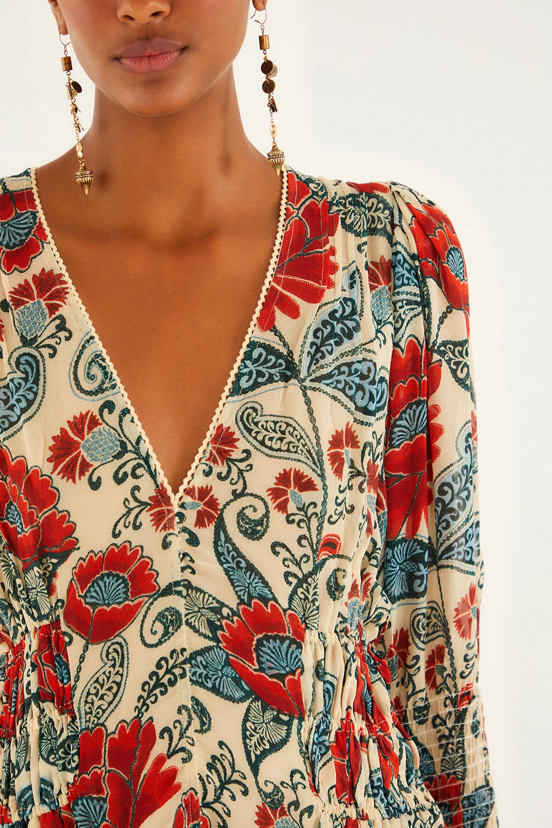 Antibacterial Fabric UV protection layer Francesca Long Sleeve Blouse - Sand