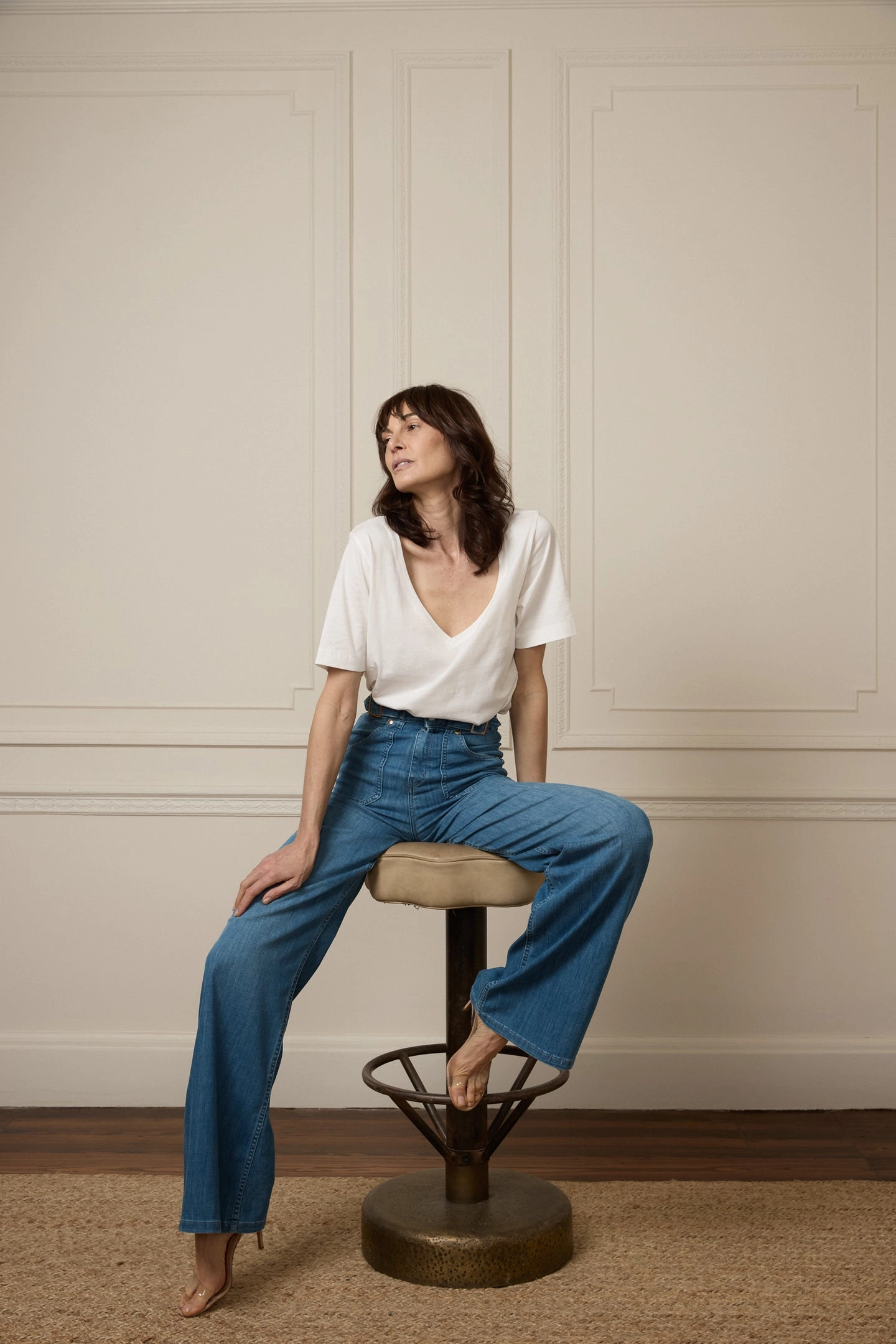 All Around Color Lock Technology Minnie The High Top Wide Leg Flared Jeans - Lazy Afternoon