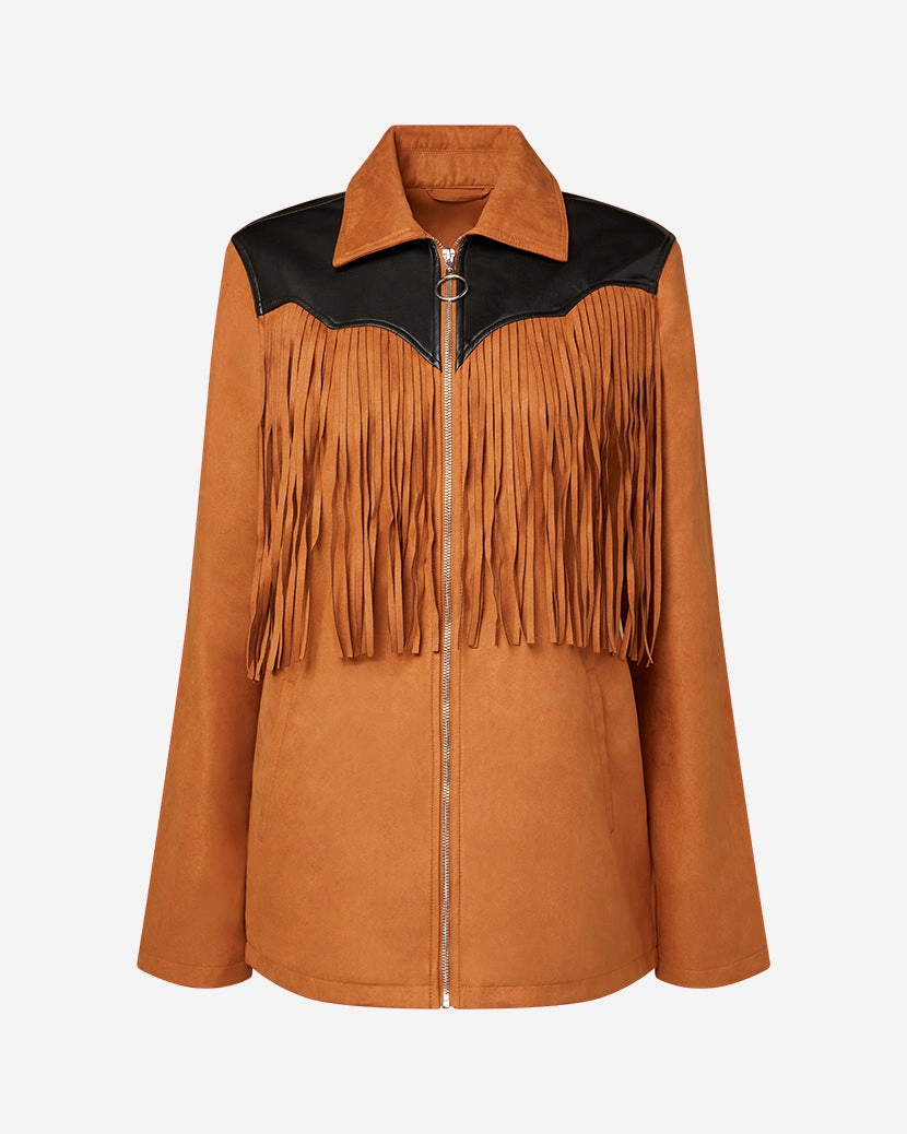 Fringe Jacket Stylish Daily Fit Crisp Weather Fit