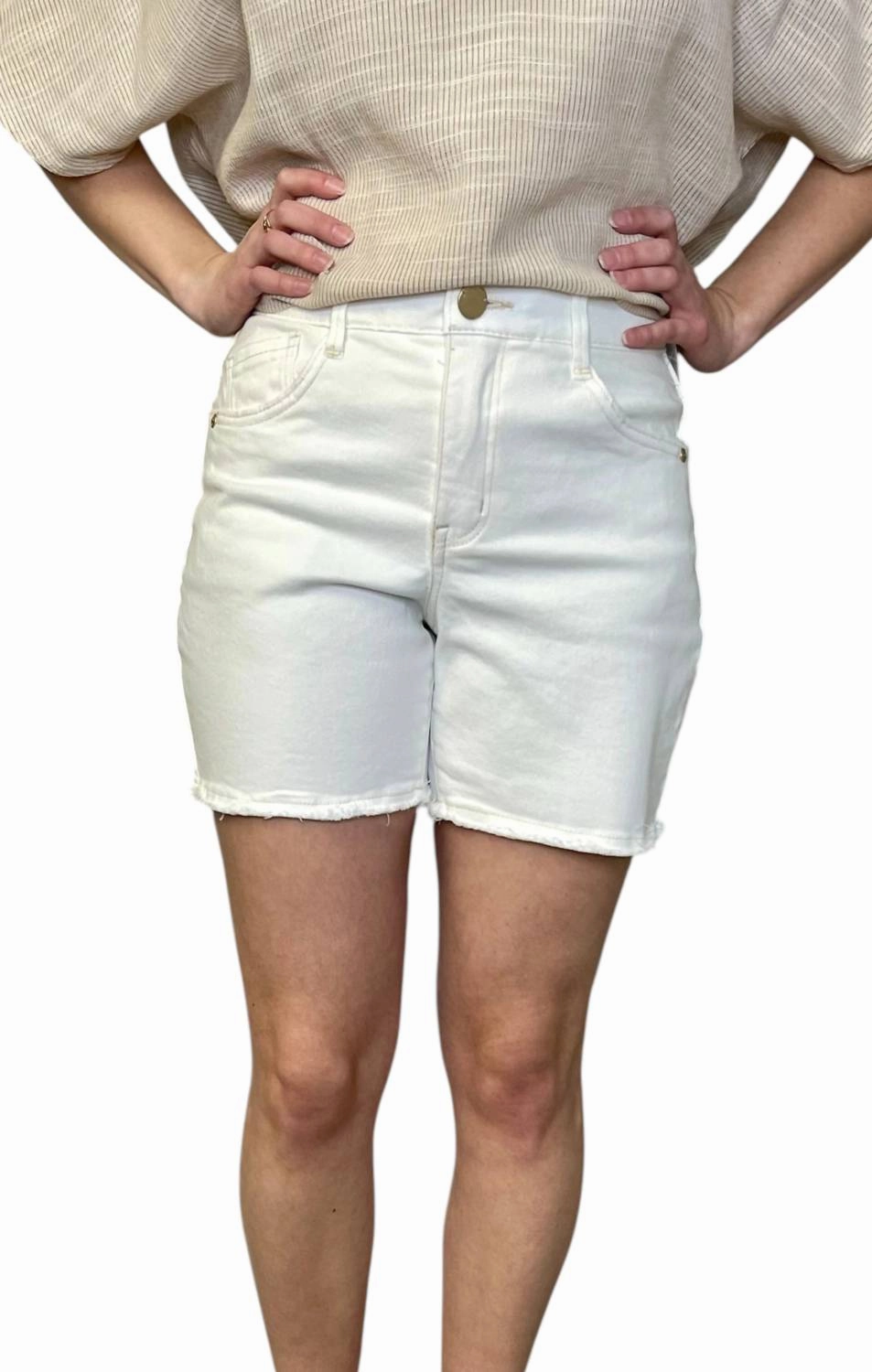 High Rise Cascade Shorts In White Limited Edition
