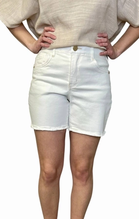 High Rise Cascade Shorts In White Limited Edition