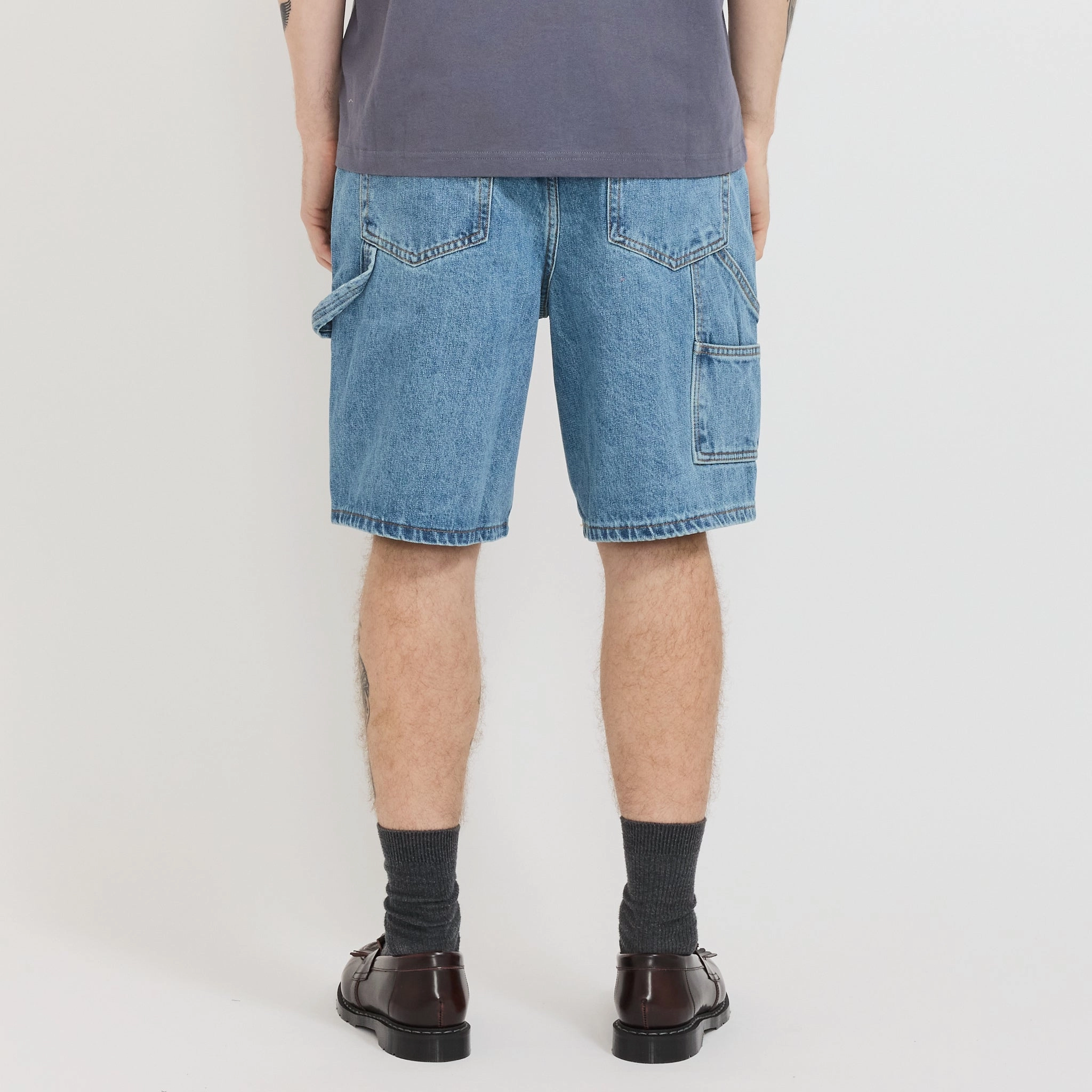 Weathergear Denim Shorts Streaky Indigo sequined details