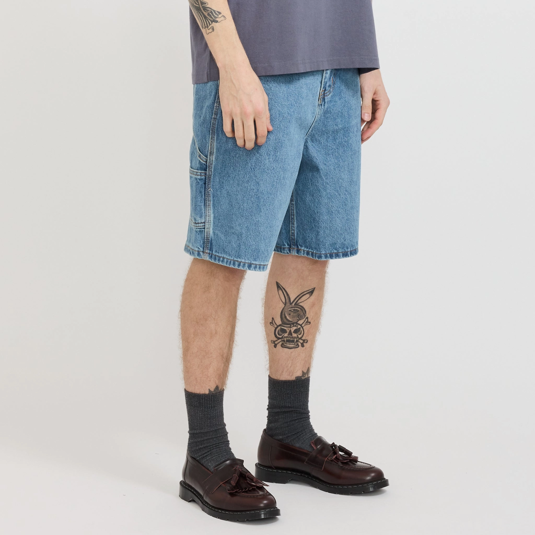 Clean Aesthetic Weathergear Denim Shorts Streaky Indigo