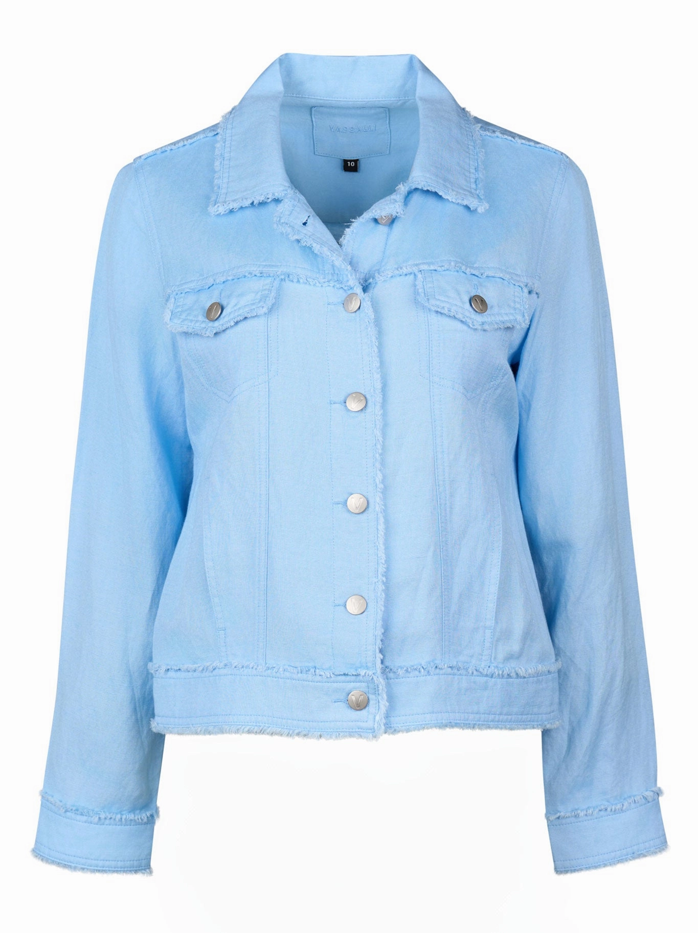 VASSALLI FRAYED LINEN JACKET Textured Finish Fleece Lined