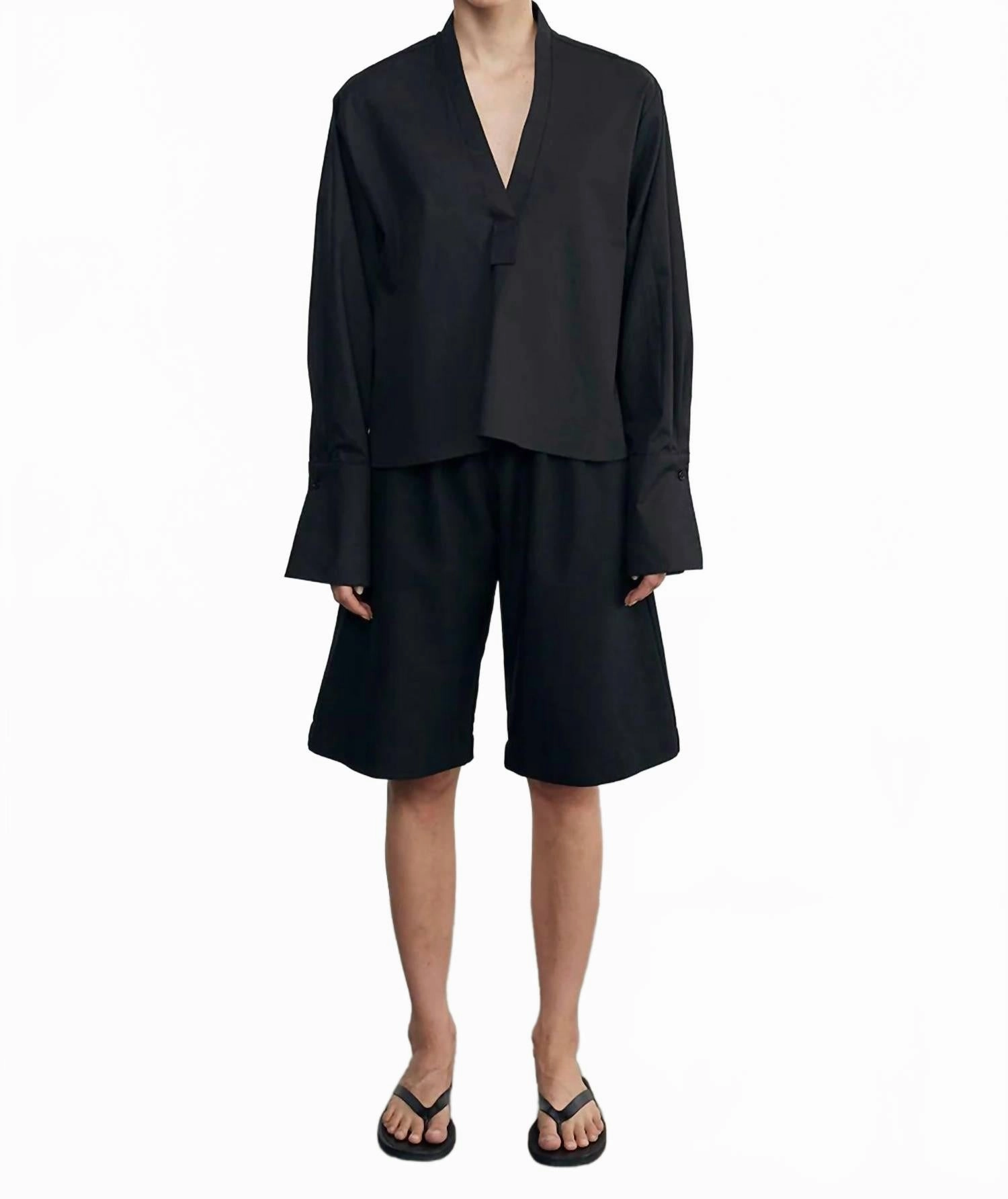 Twill Bermuda Short In Black belt Exclusive Design