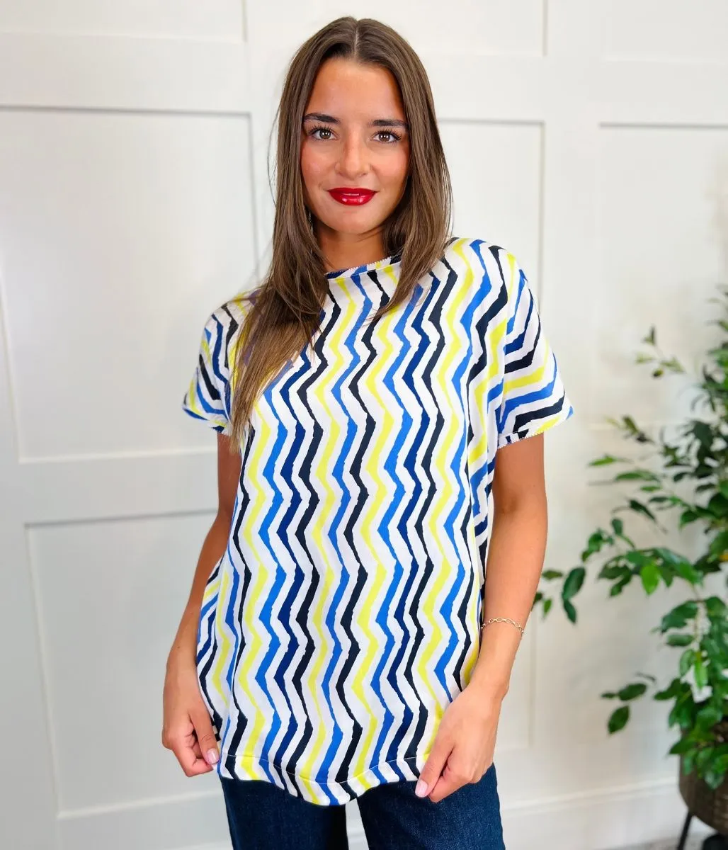Snag Proof Weave Zig Zag Satin Front Top