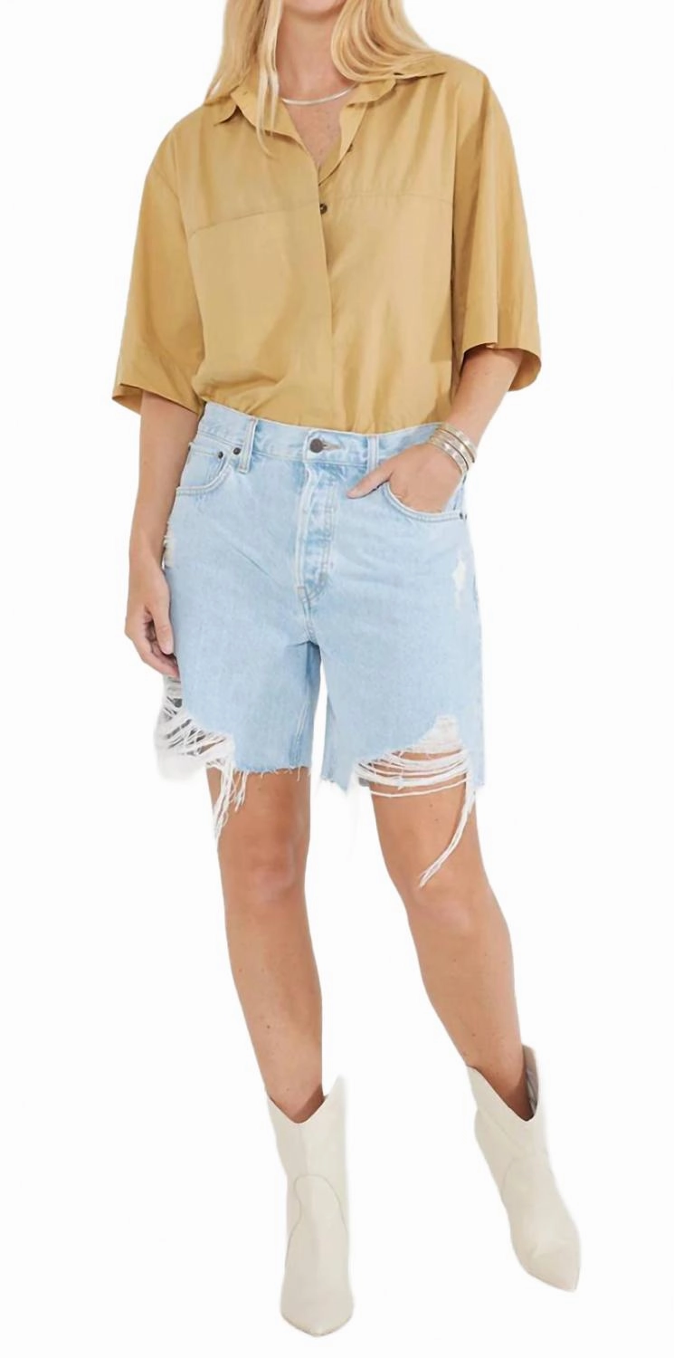 Narin Long Short In Blue Mist Stain-Resistant