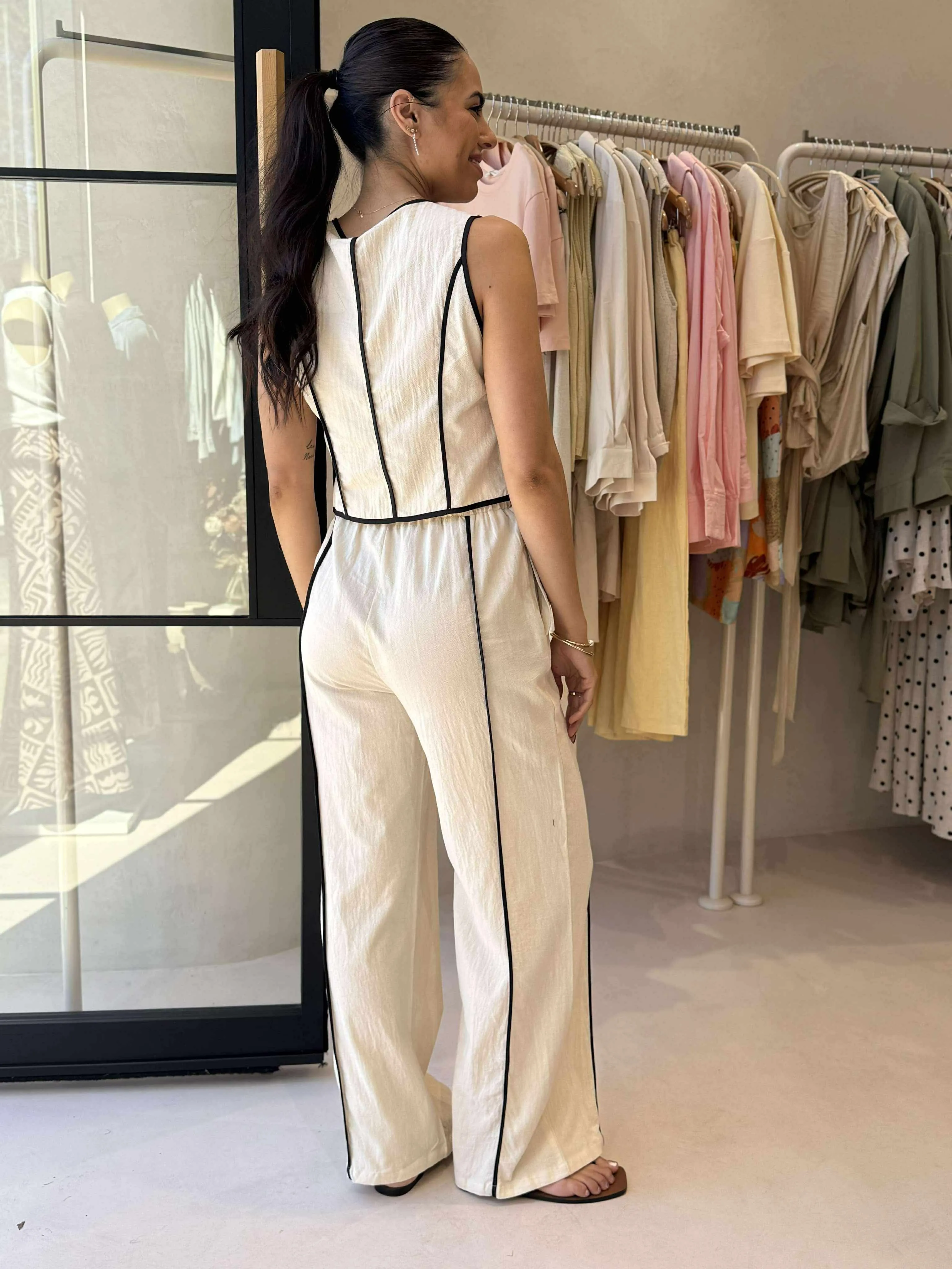 Embroidered Detail Ventilated Mesh Lining FRANCES PANT SET