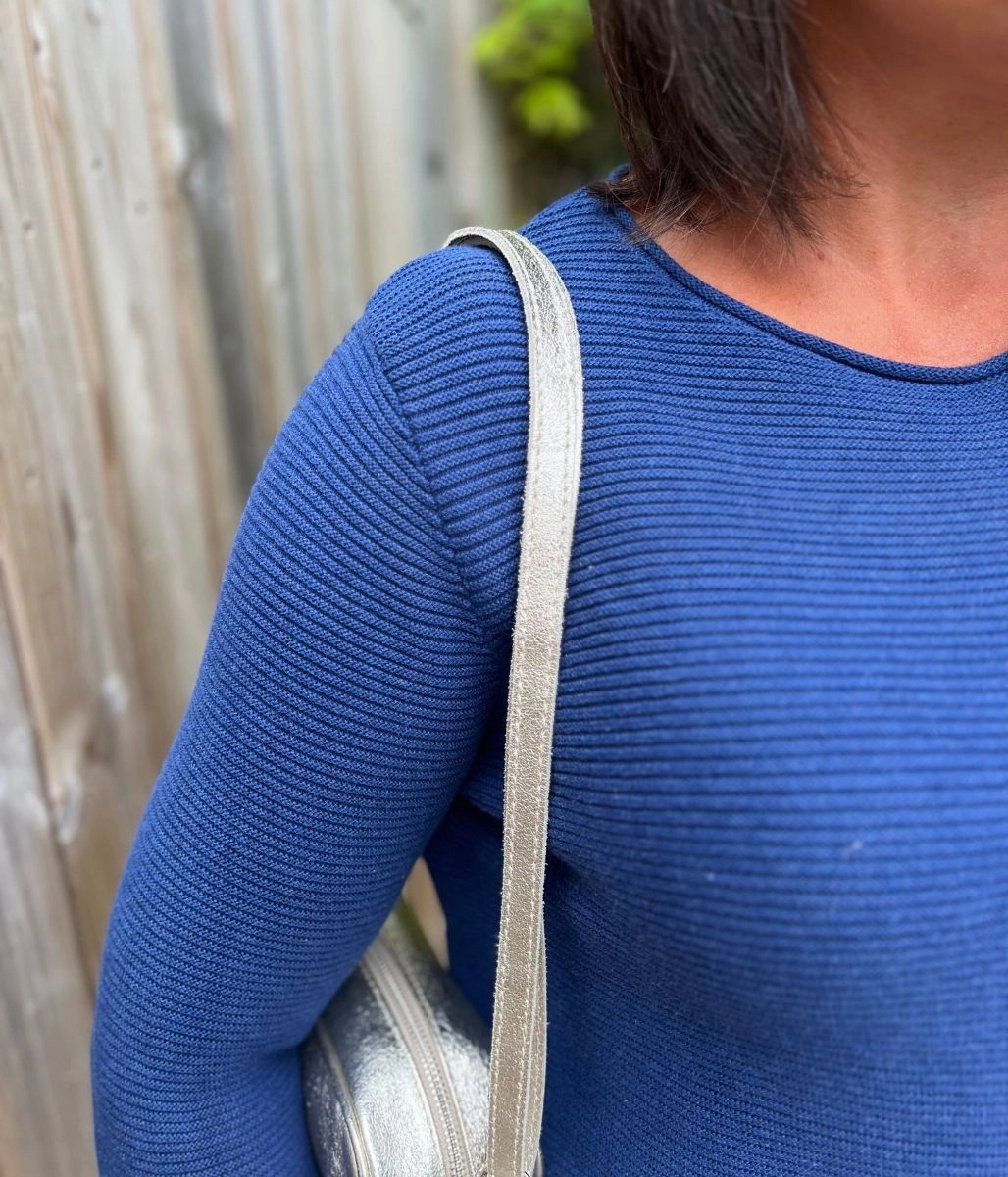 Navy Ex Seasalt Cotton Makers Ribbed Jumper Timeless Style