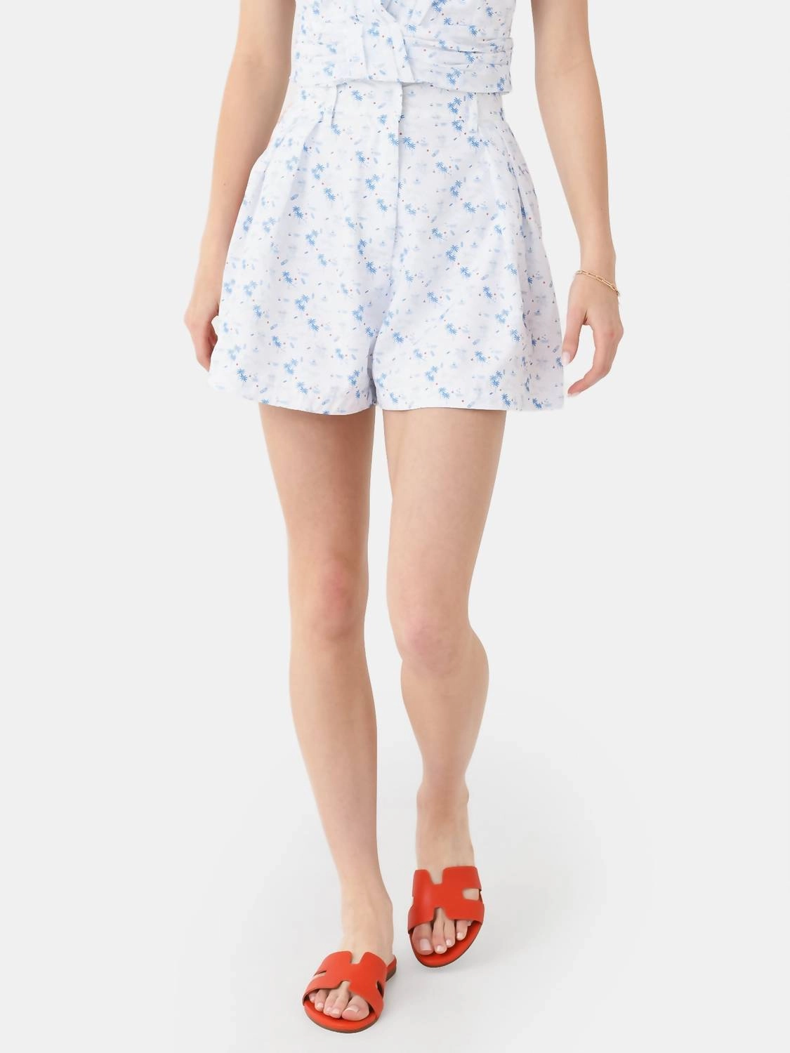 Nikki Short In Royal Palm Vegan Leather