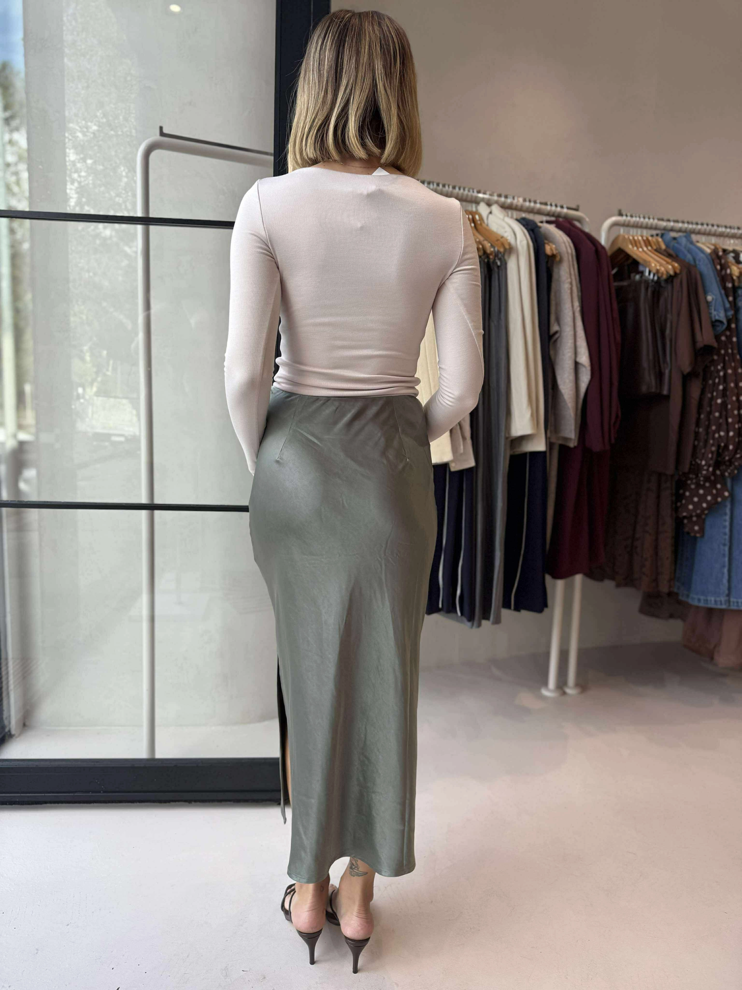 Fashion Details Signature Line JENSEN SKIRT - SAGE