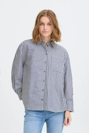 DoubleLayeredFabric NOA STRIPE BUTTONDOWN