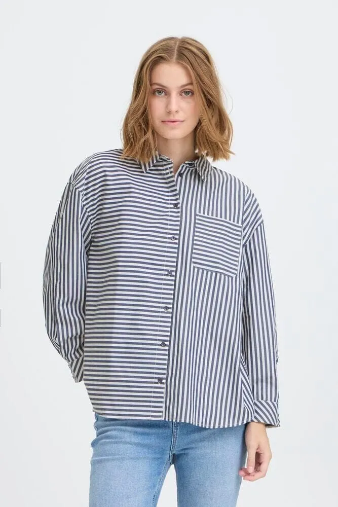 DoubleLayeredFabric NOA STRIPE BUTTONDOWN