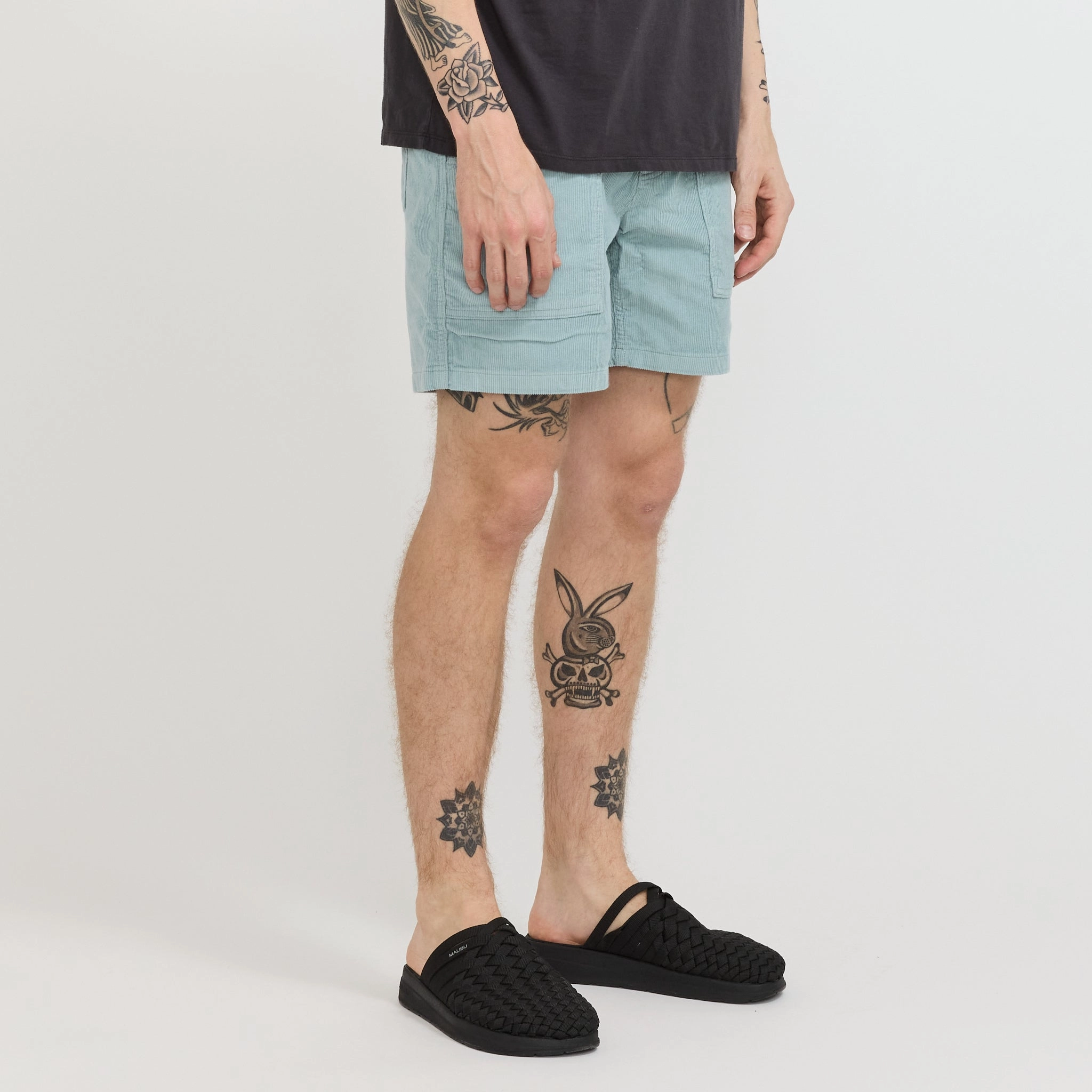 Organic Cotton Cord Utility Shorts - 6 in. Thermal Blue Gym Wear