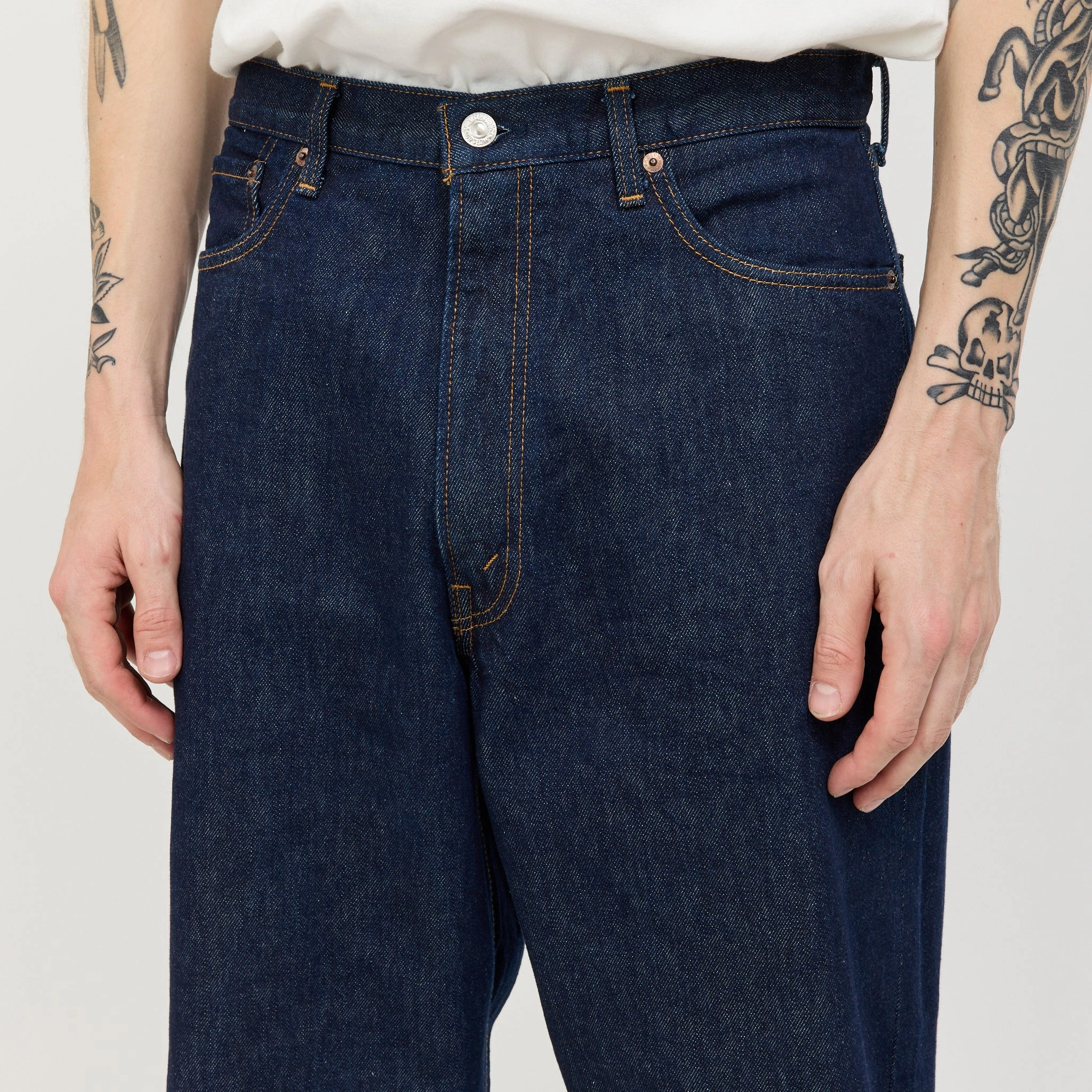 Stylish Daily Wear Parent Style Super Dad's Denim Pants One Wash