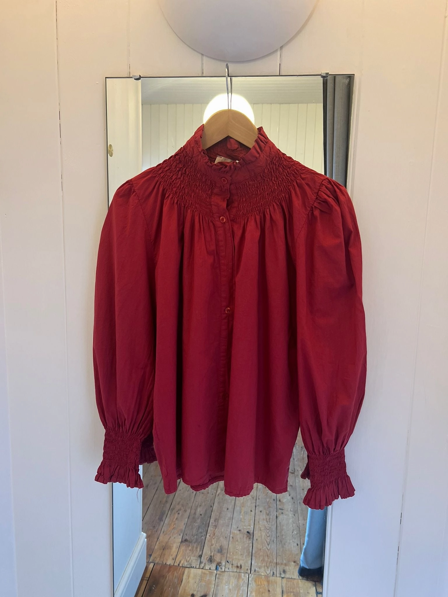 Y 6345 Blouse - Cherry TactileWeave Versatile Design