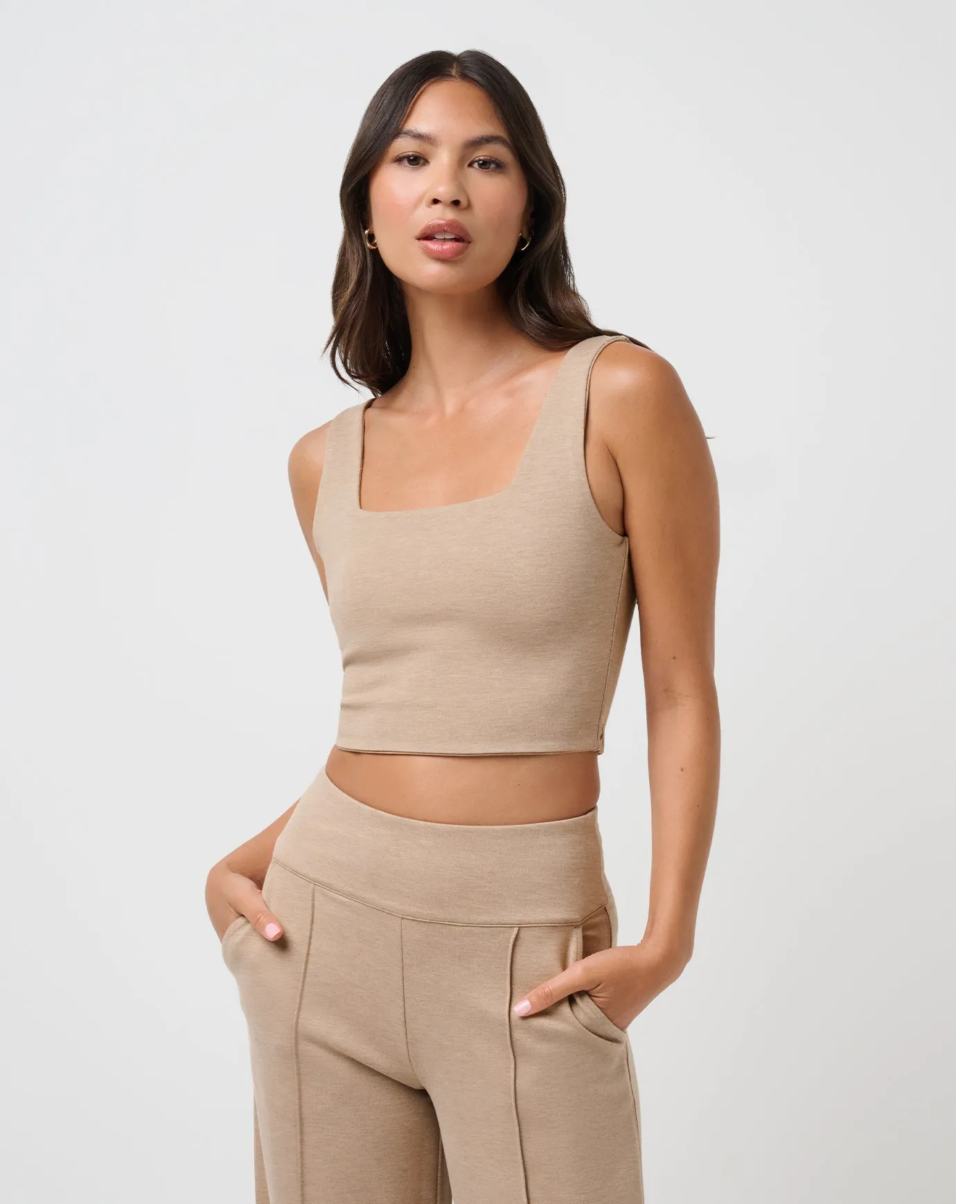 TurtleneckDesign TexturedSurface Friday Doubleknit Square Neck Tank