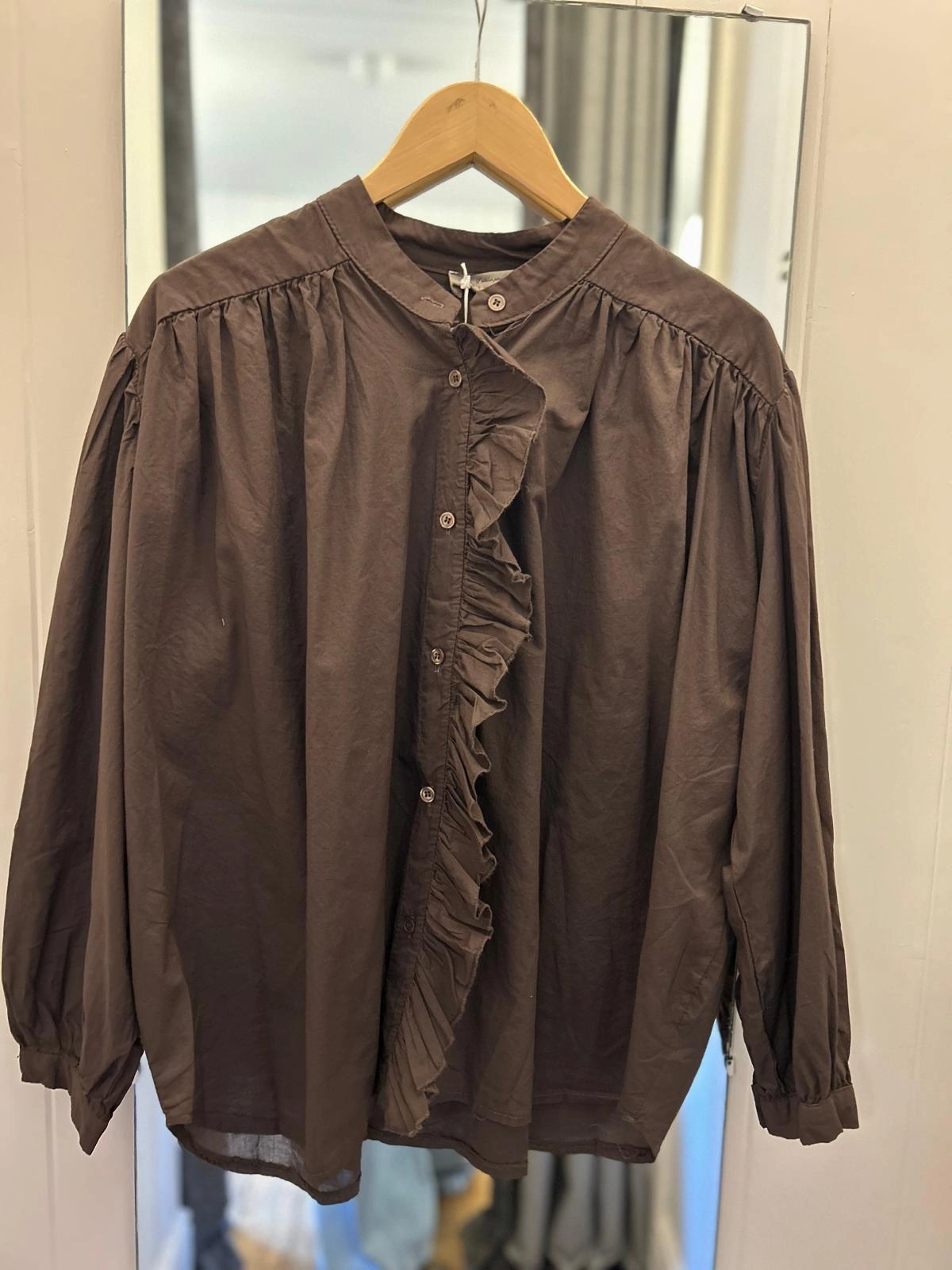 Reversible Layering Tech Wrinkle resistant fabric Y 5231 Blouse - Chocolate