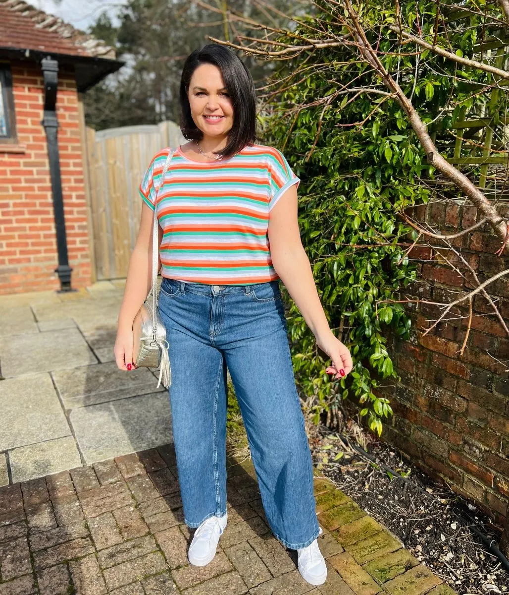 SnagResistant Durable Reinforced Shoulders Striped Essentials T Shirt