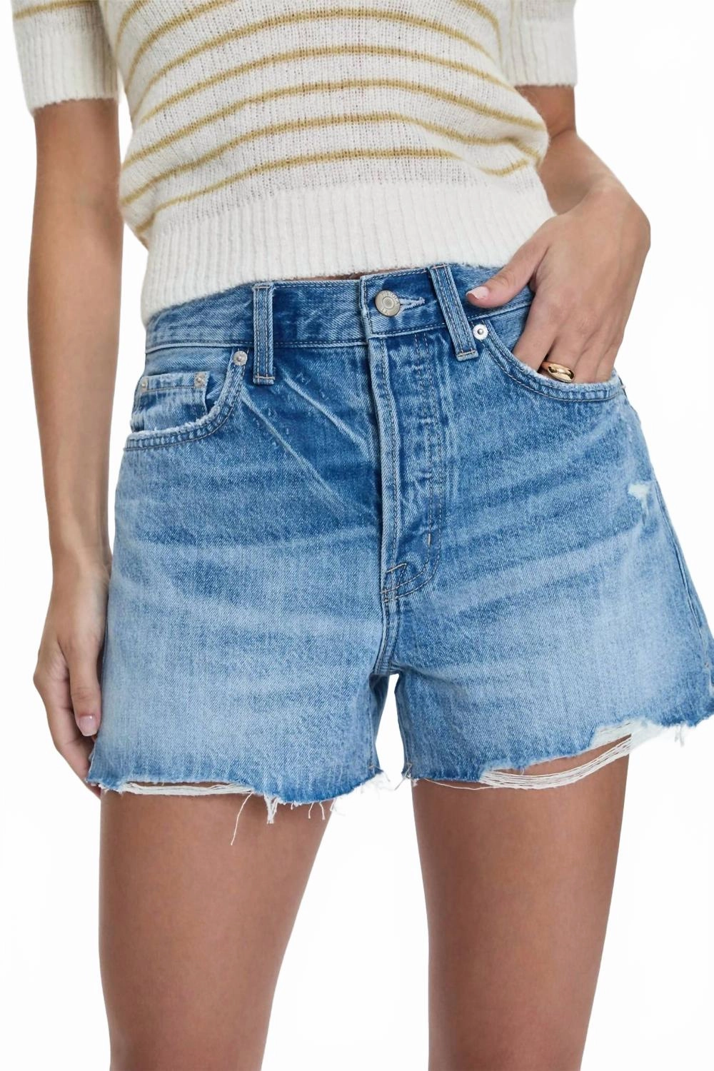 Chafe Resistant Lining Contemporary Design Nova High Rise Cut Off Short In Abroad Vintage