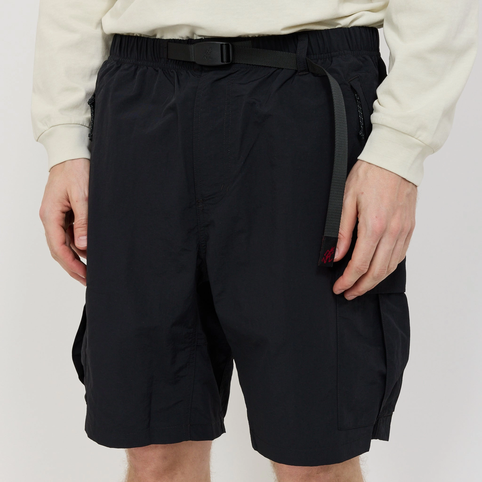Wrinkle-Resistant Nylon Explorer Cargo Short Black