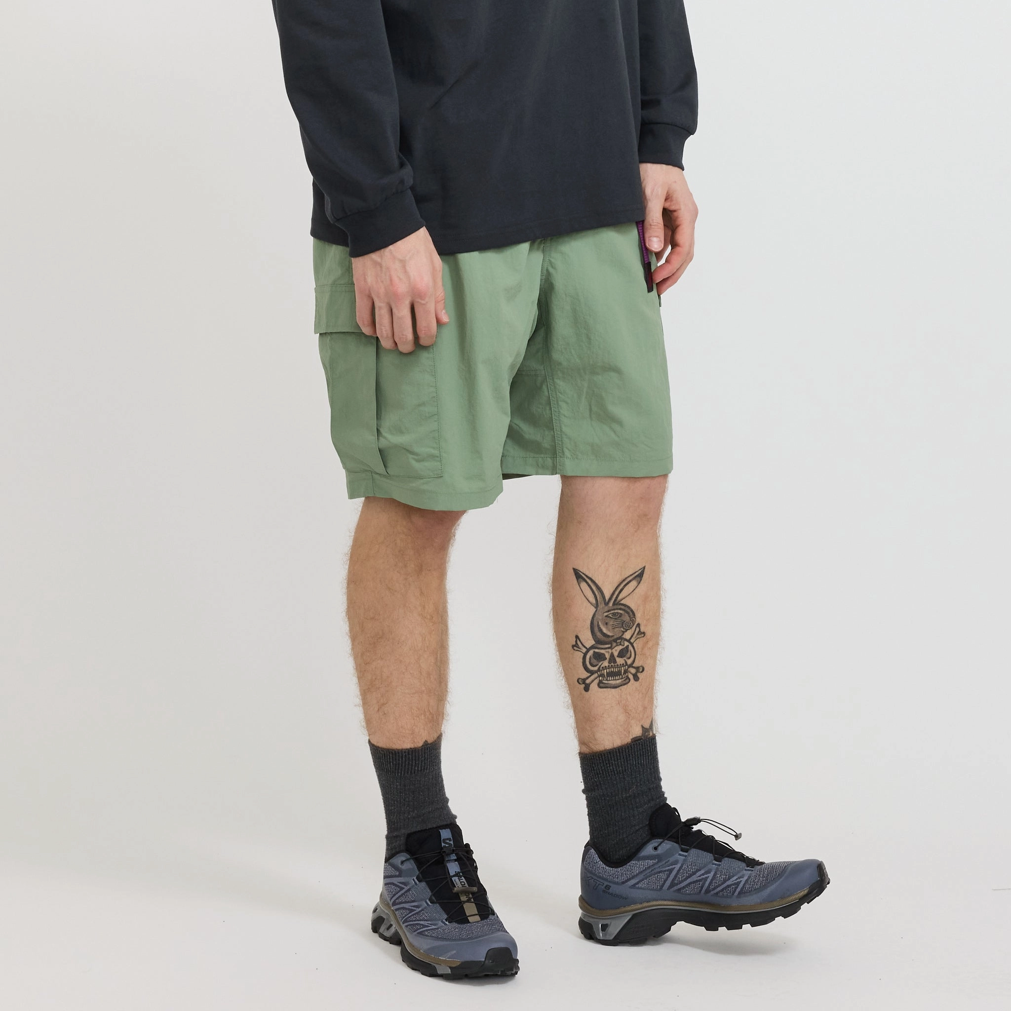 Nylon Explorer Cargo Short Teal Flexible Movement Cut
