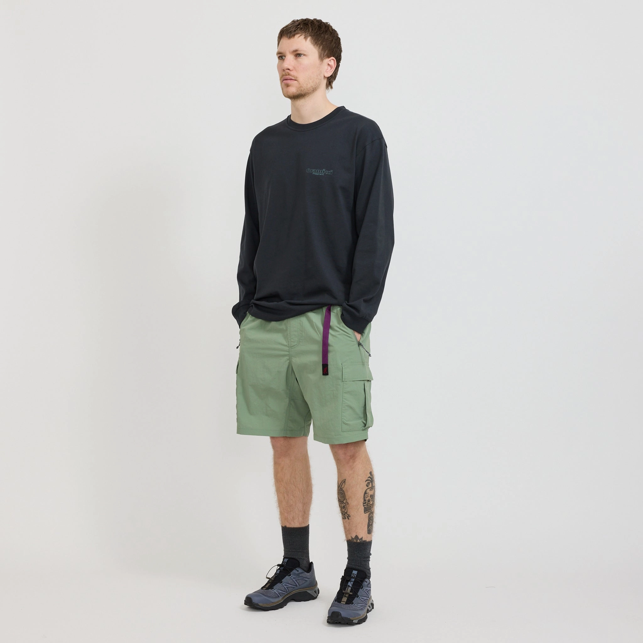 Eco Friendly Fabric shrink - resistant Nylon Explorer Cargo Short Teal