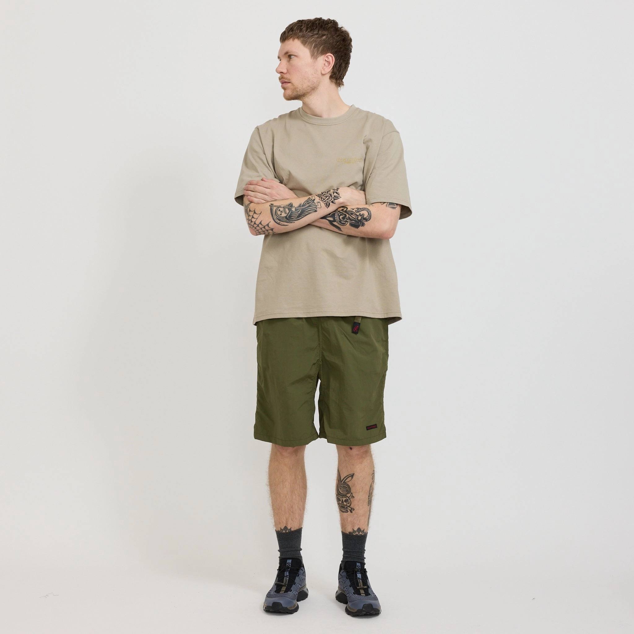 Nylon Packable G-Short Olive Athletic Cut hikers