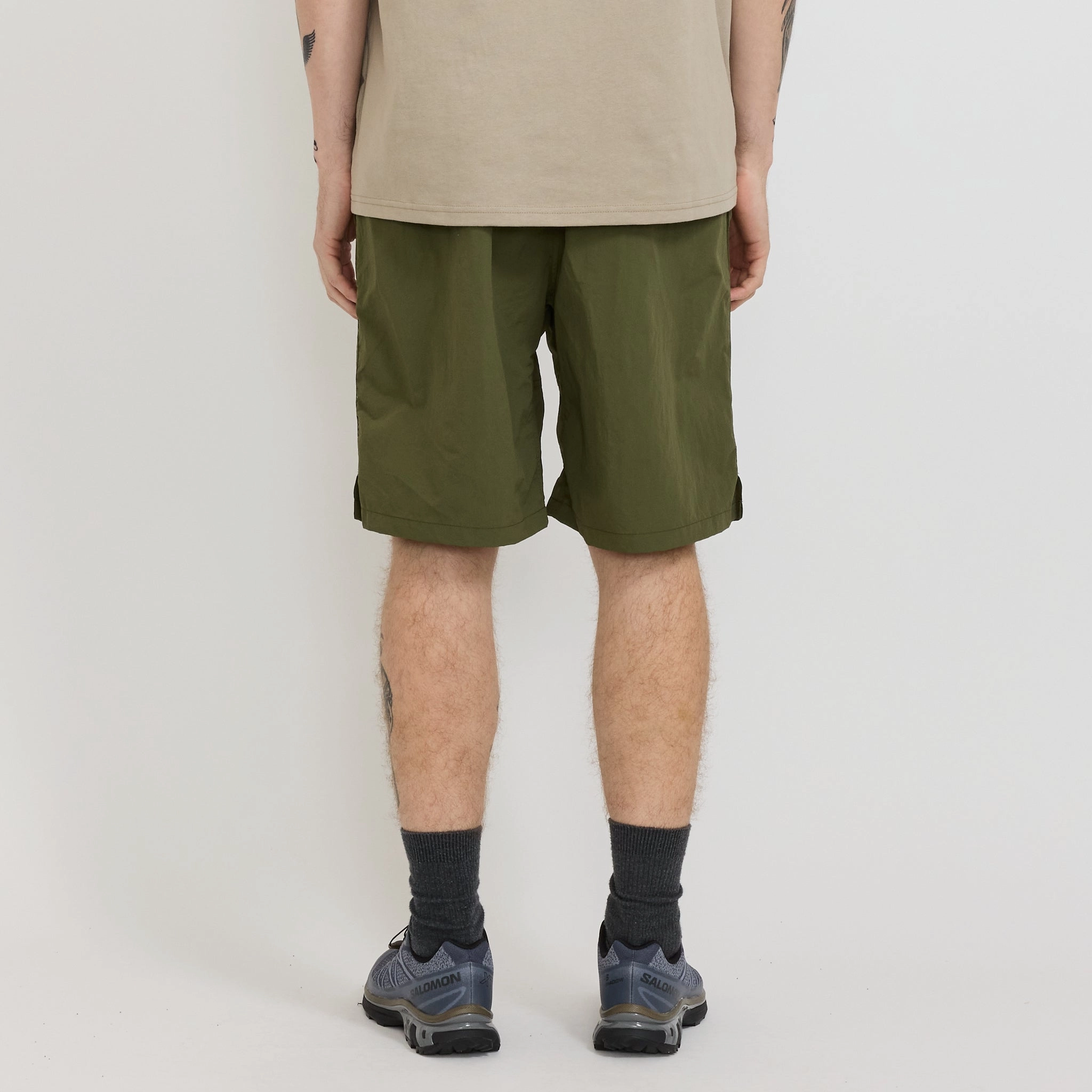 Nylon Packable G-Short Olive Clean Fabric Warm Look