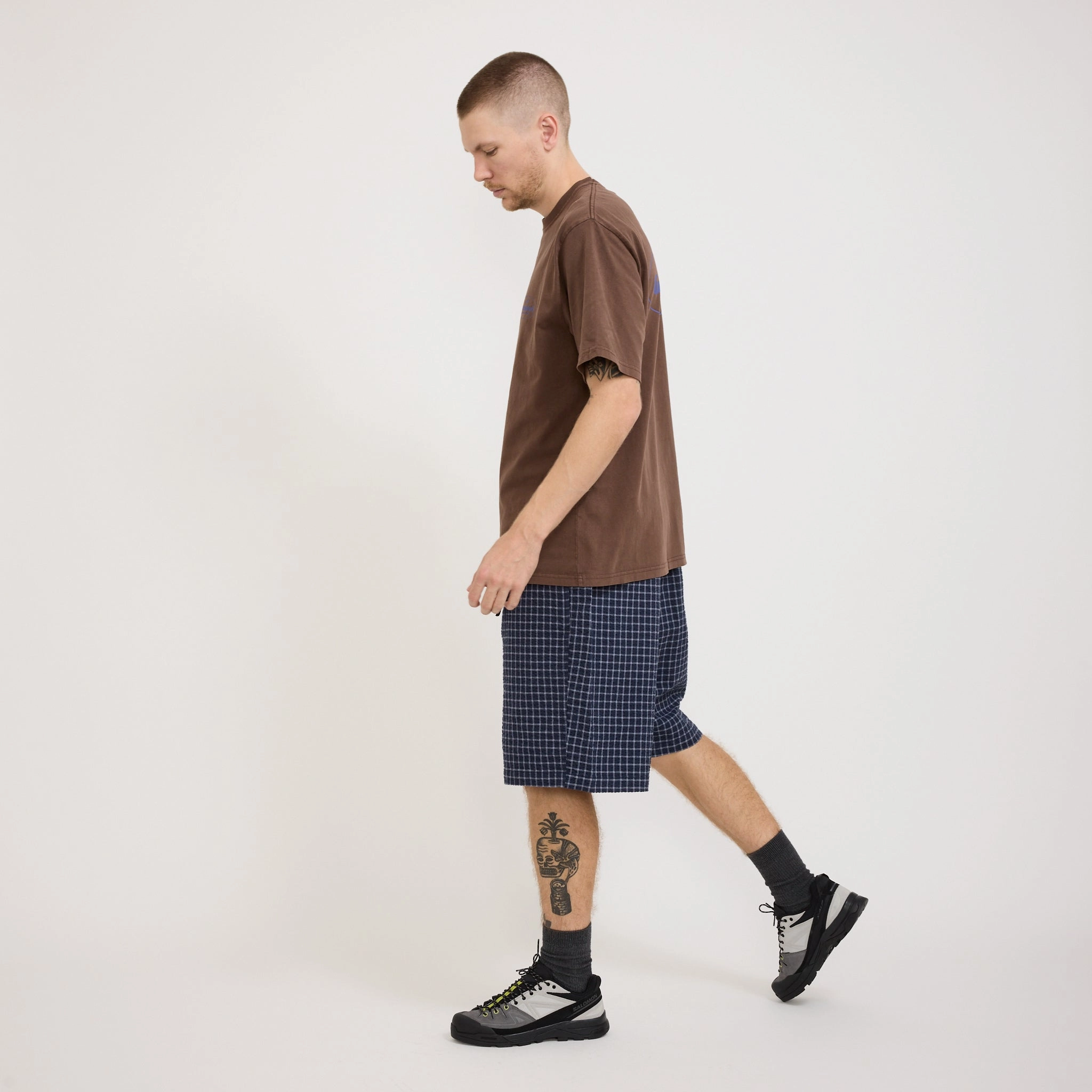 button fly Foldable style O.G. Seersucker Lagoon Short Midnight