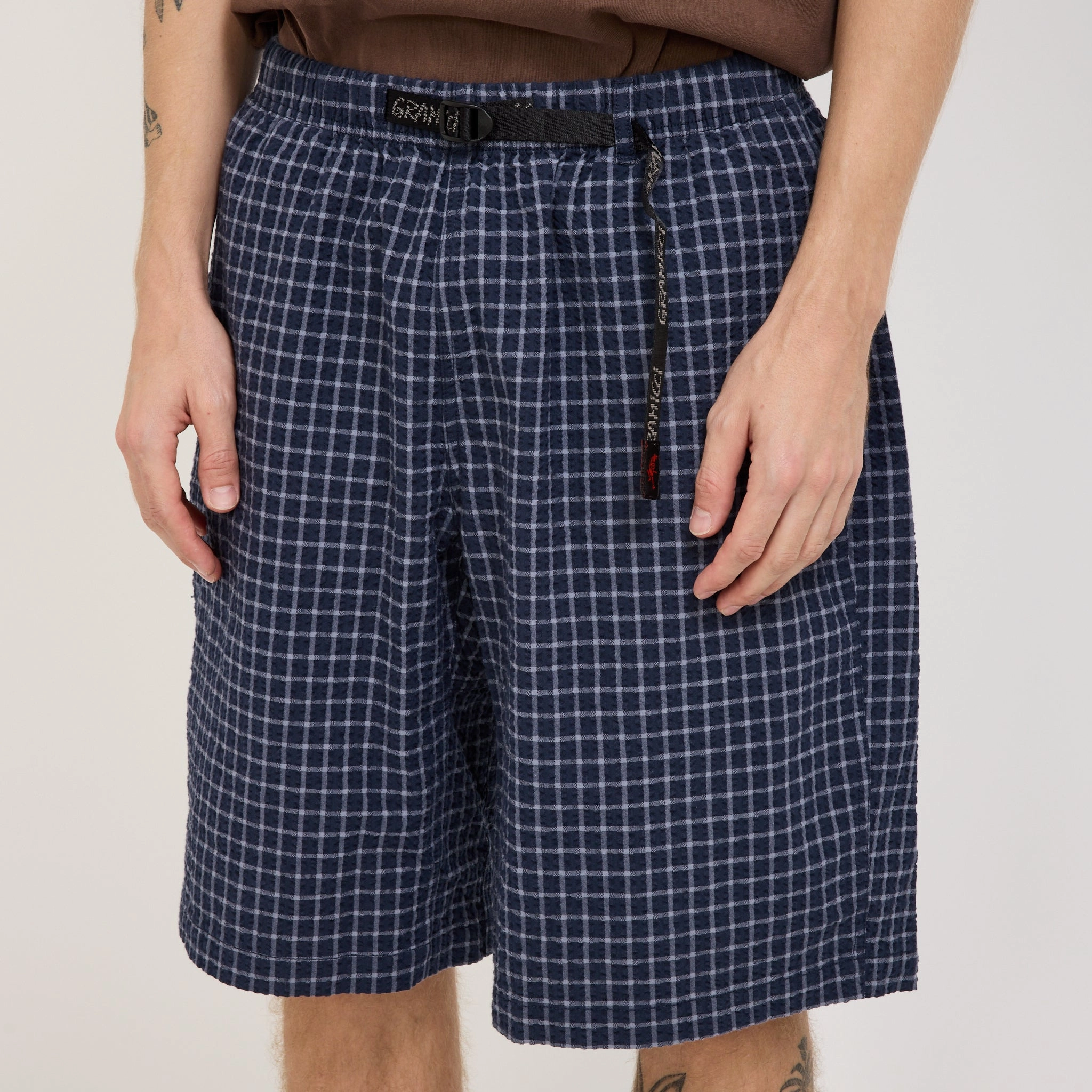 O.G. Seersucker Lagoon Short Midnight Roomy Waist Wide-leg cut
