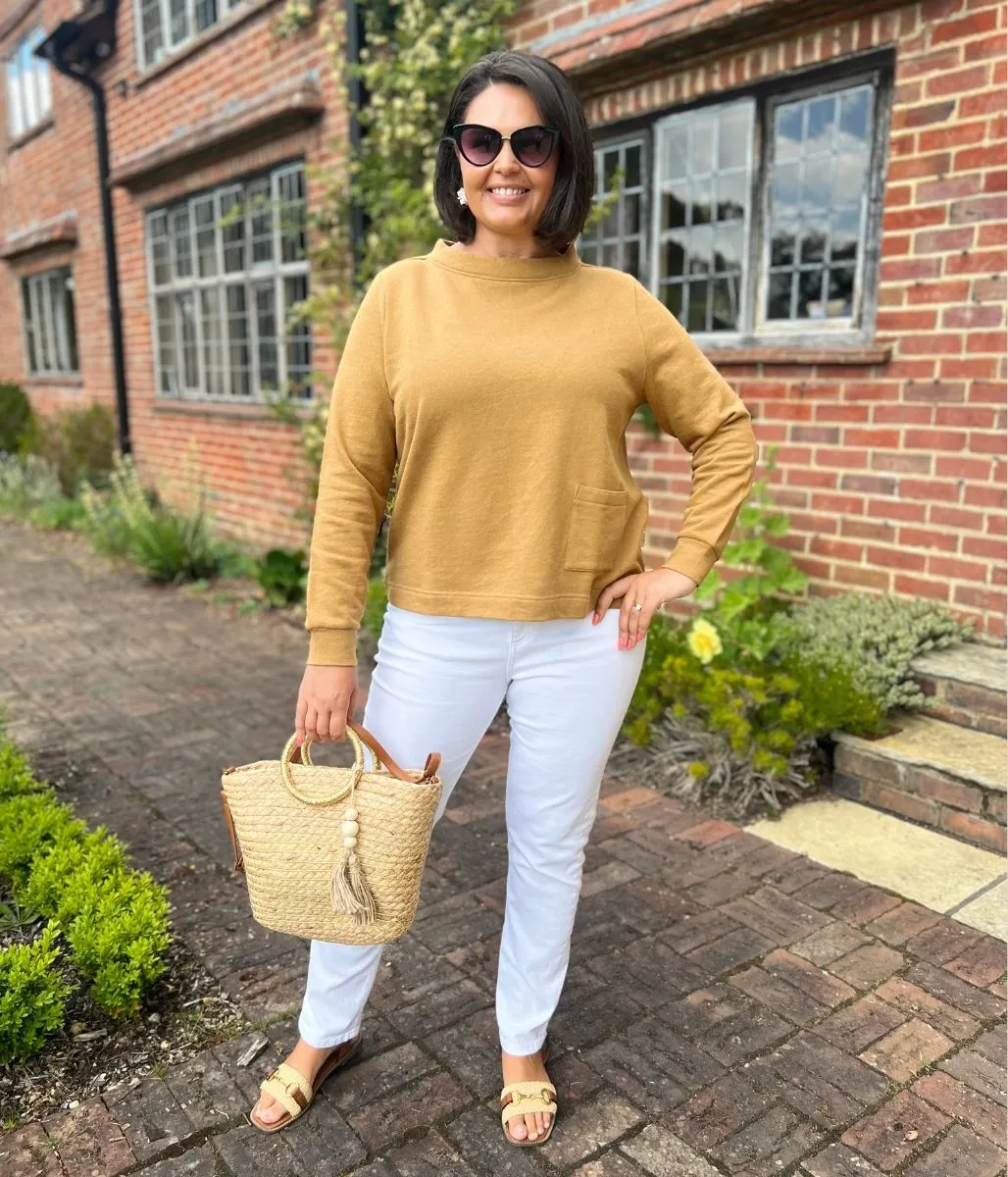 Ochre Ex Seasalt Rippling Tide Jersey Sweatshirt QuickDryTechnology LayeredDurability