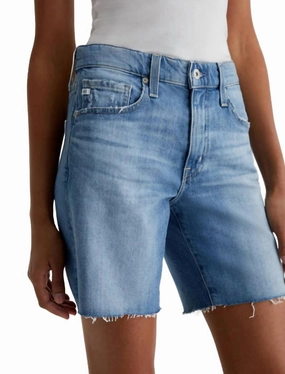 Moisture Wicking Finish Ex-Boyfriend Denim Short In Iris