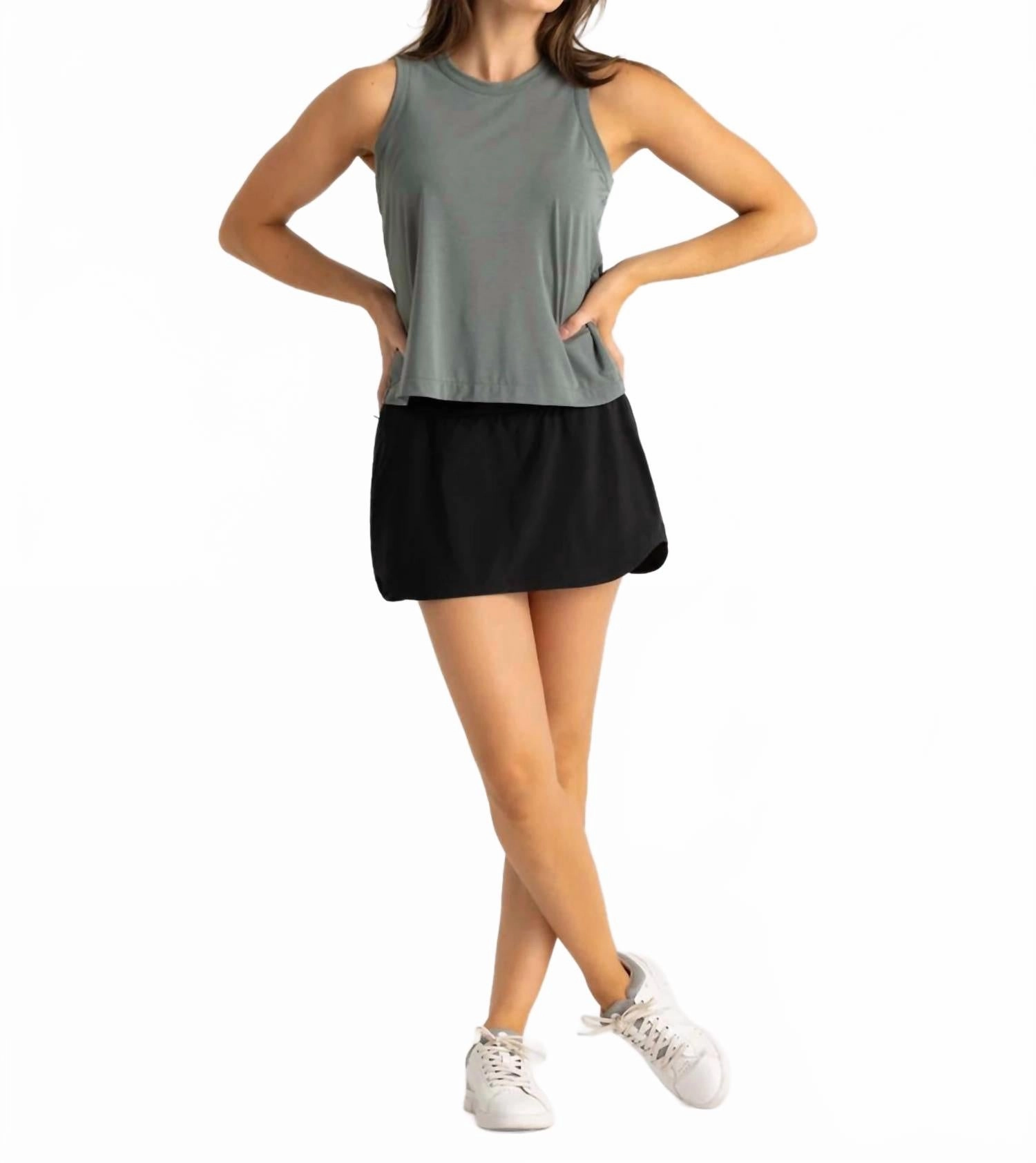 Women's Bamboo-Lined Active Breeze Skort In Black vest easy-care item