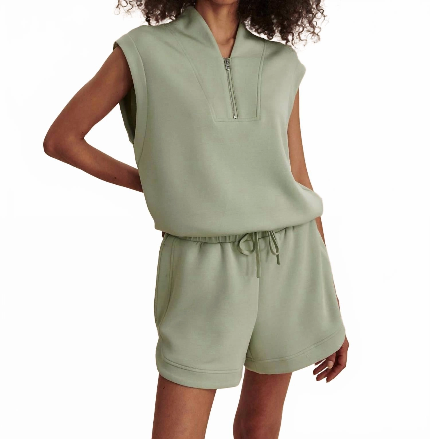 Odor-resistant OdorControlTech Ollie High Rise Short 3.5" In Snow Sage