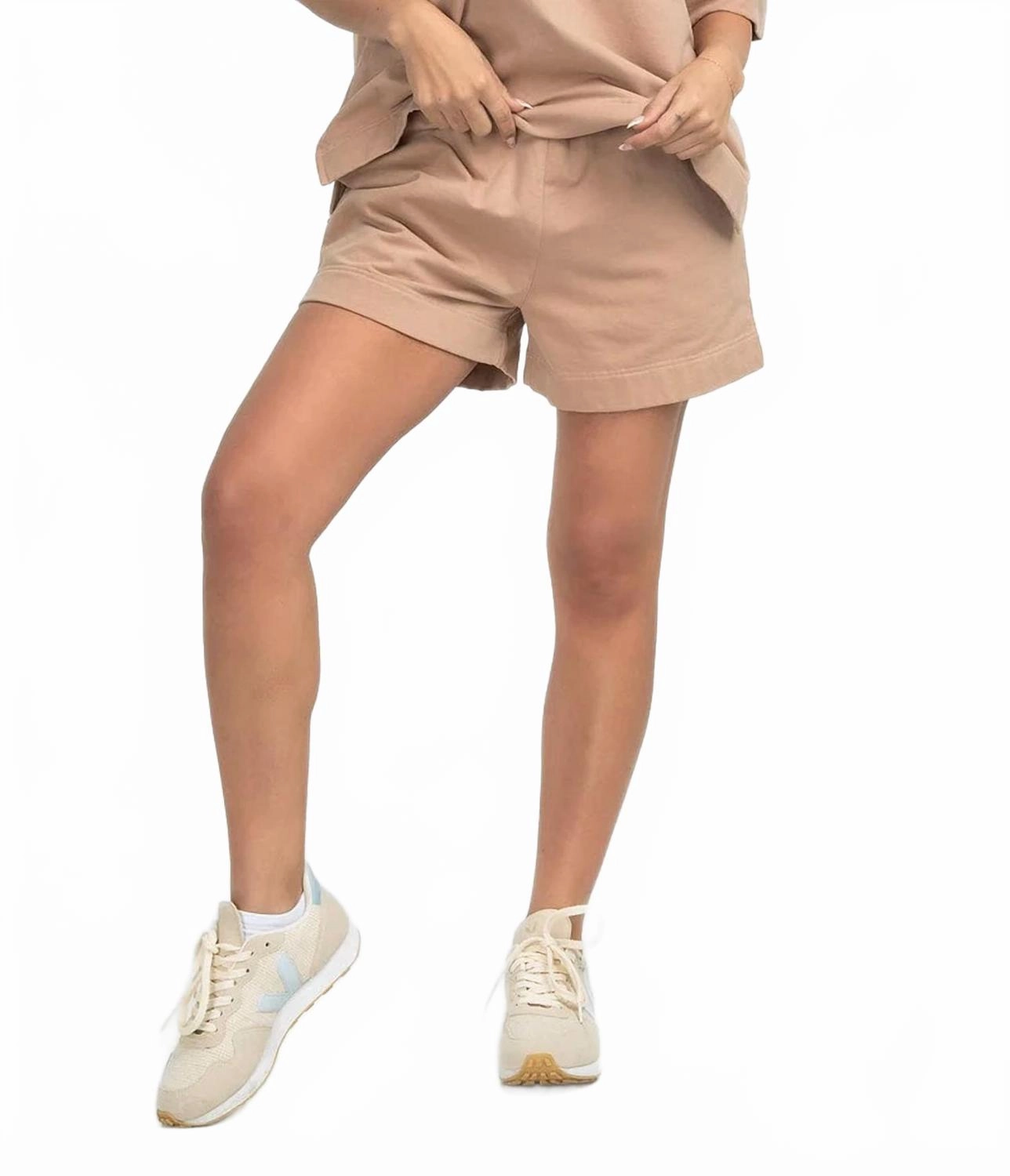 Polyester fabric On The Daily Short In Warm Taupe