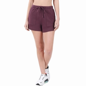Cotton Drawstring Shorts In Eggplant Flexible Mobility