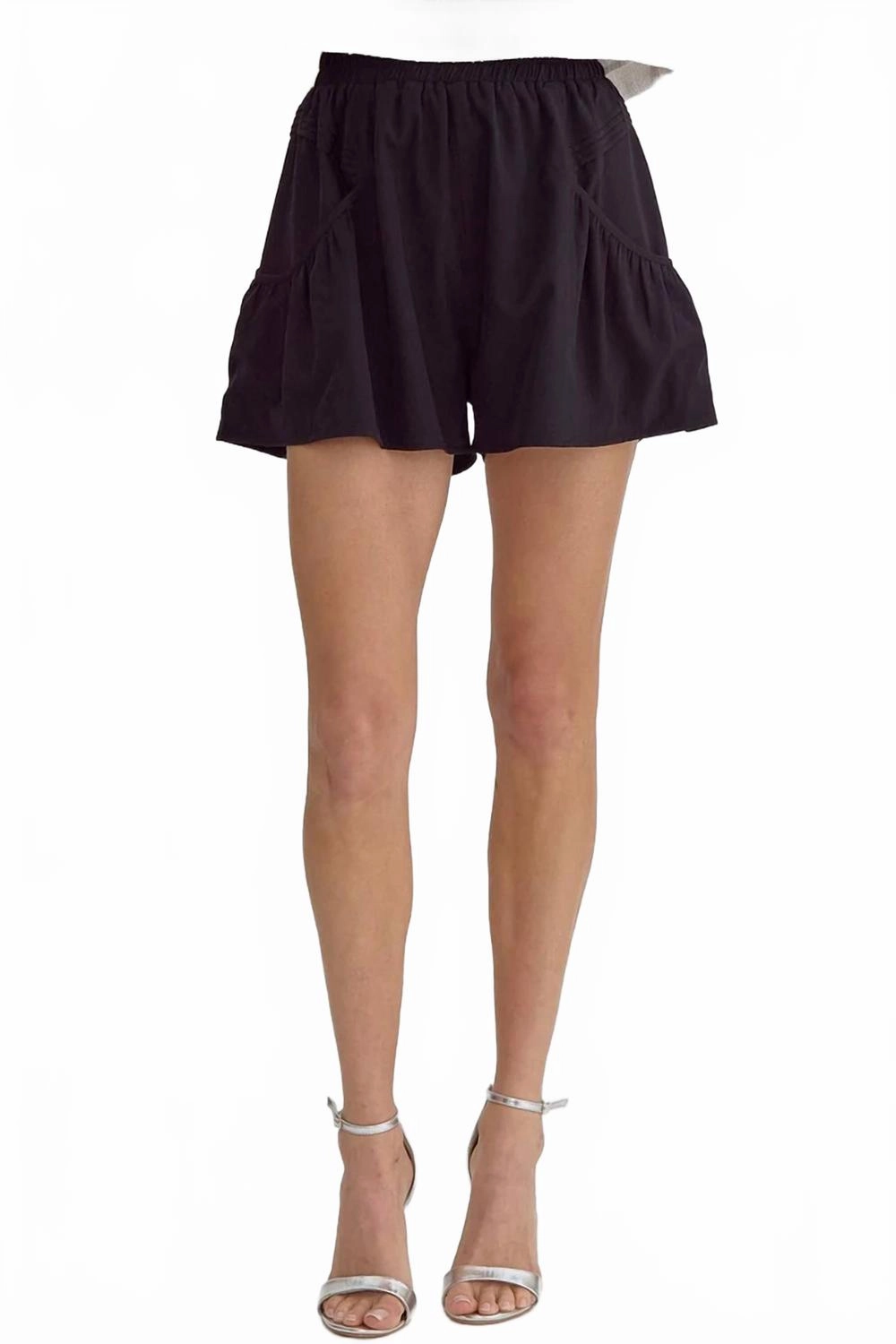 Anti Slip Grip Technology Sports Wear Everly High Waisted Shorts In Black
