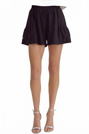 Everly High Waisted Shorts In Black Leather shorts