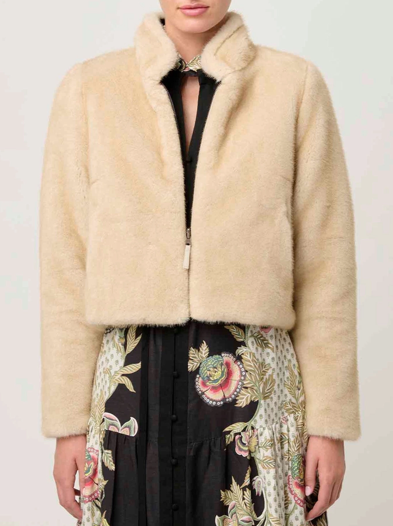 Modular Layering System Detachable Layers ONCE WAS RYLIE REVERSIBLE FAUX FUR JACKET