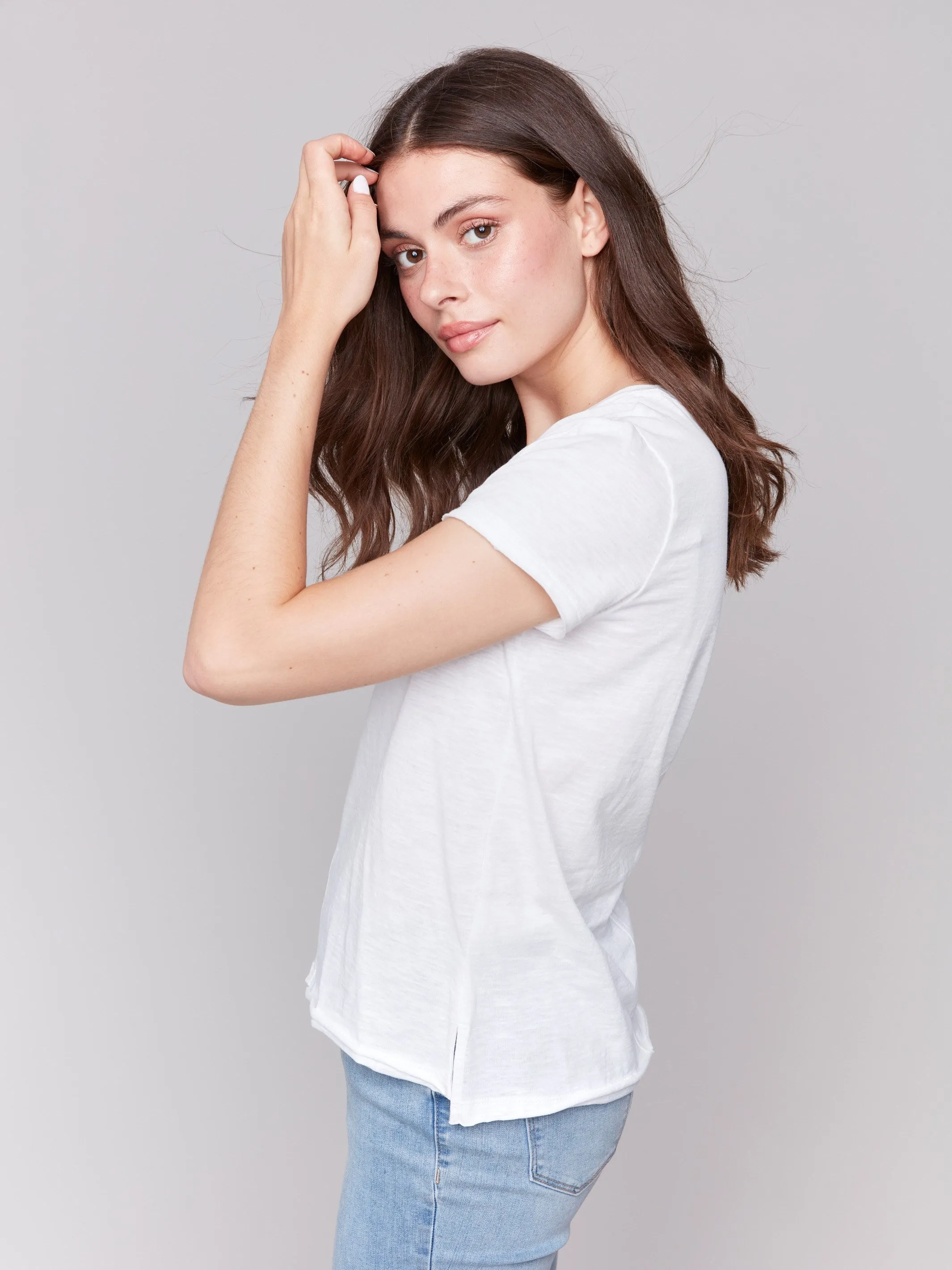 Buttery Soft Handfeel Organic Cotton Slub T-Shirt - White
