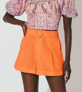 Oscar Short In Tigerlily Breathable Side Vents quick dry