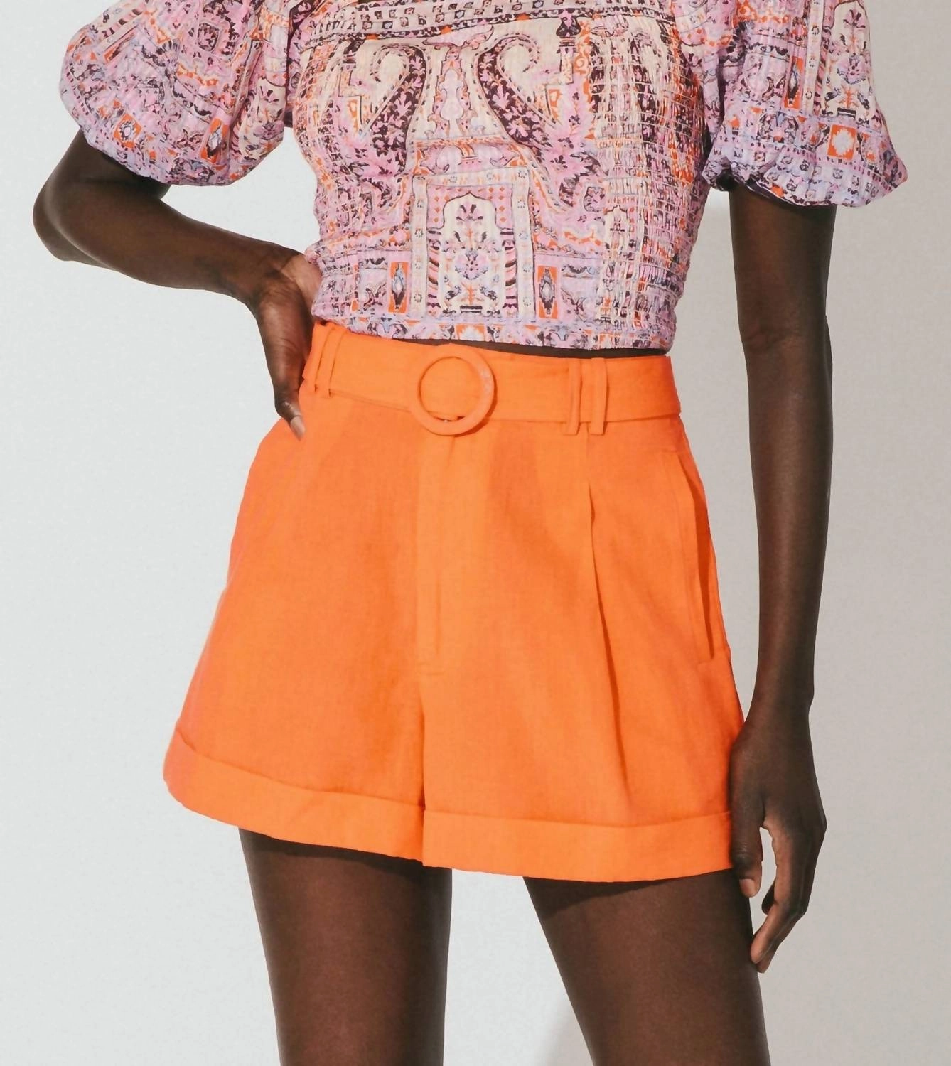 Oscar Short In Tigerlily Breathable Side Vents quick dry