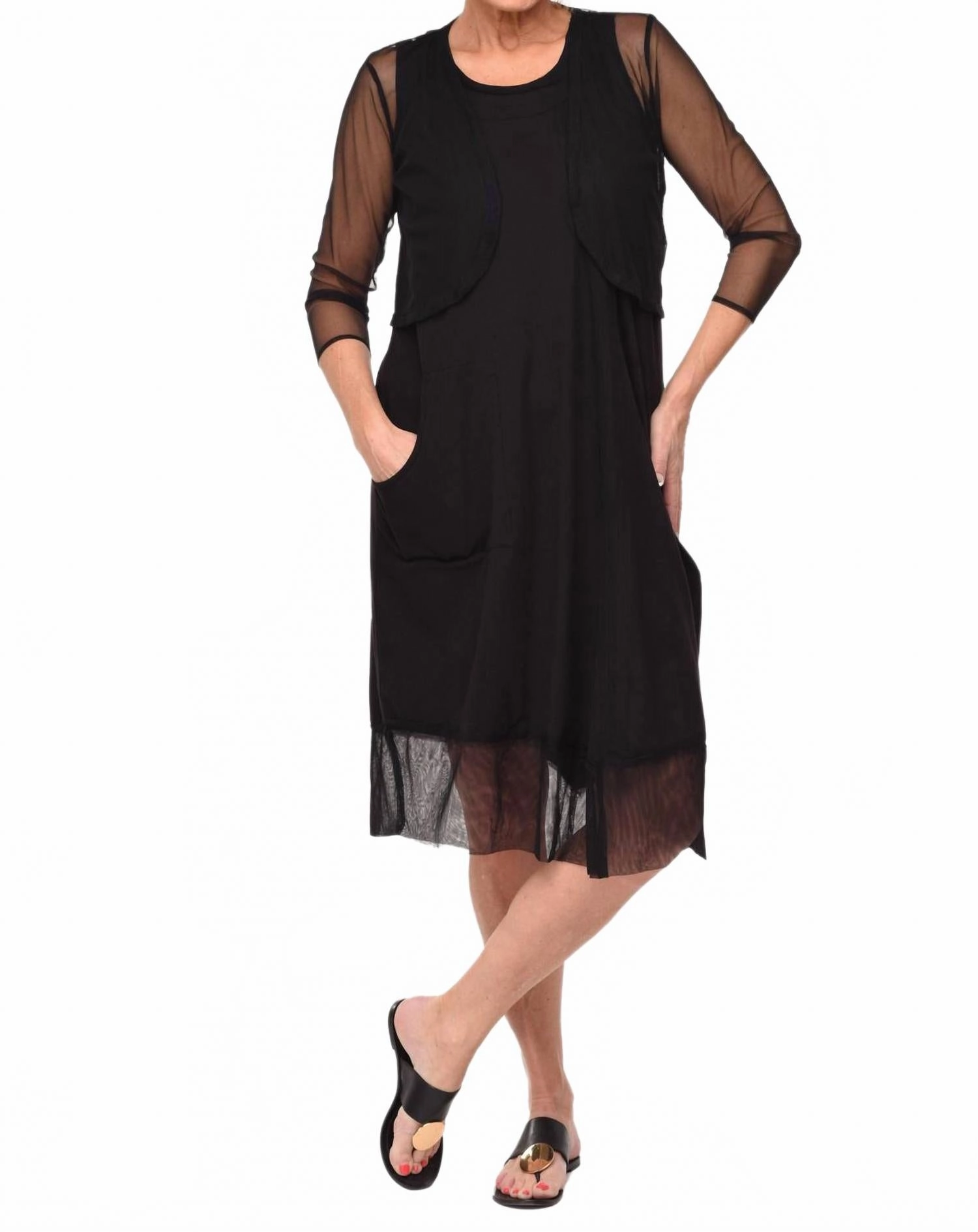 Trendy Layer Perfect for Layering Mesh Shrug In Black