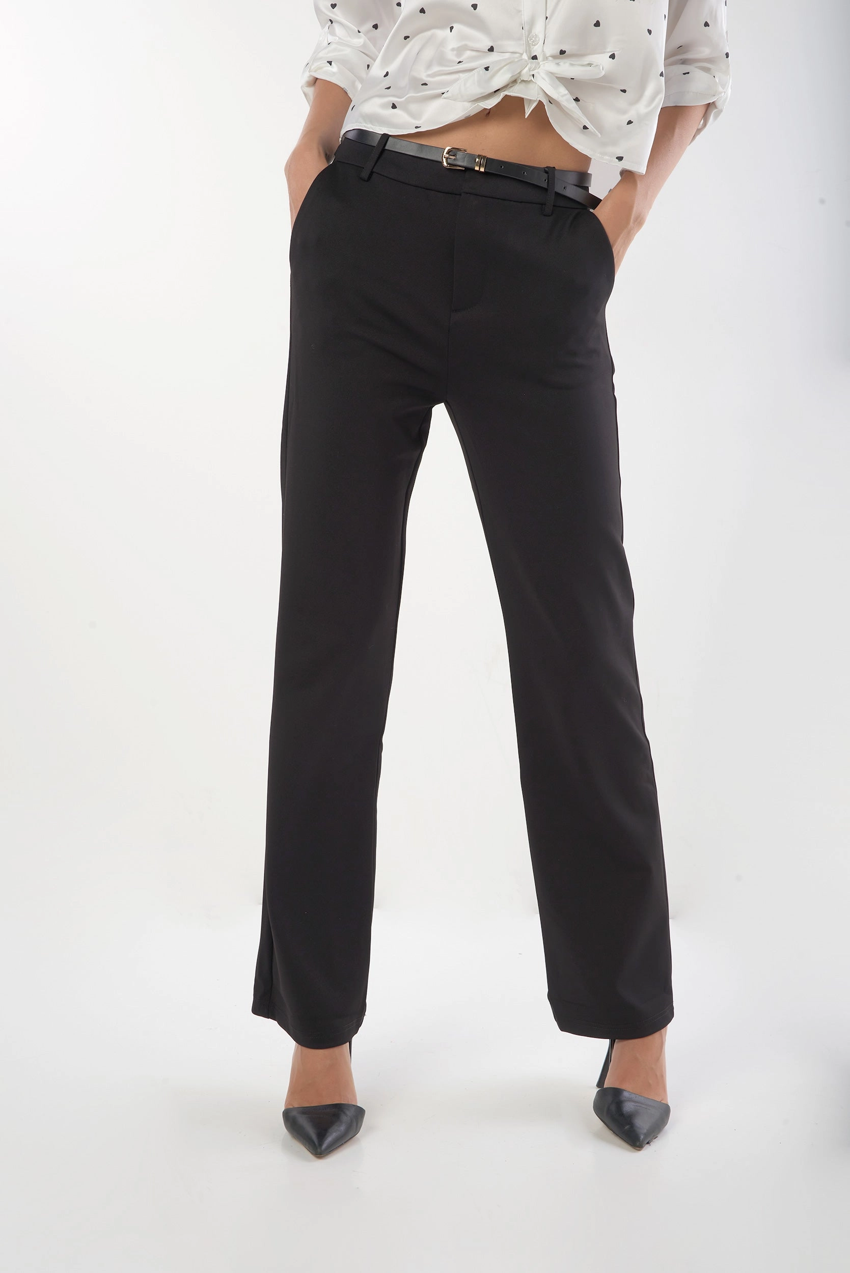 Pantalon jambe large avec ceinture - YP5078 - (E-C2) Relaxed Design Wear Flexible Ankle Cuffs