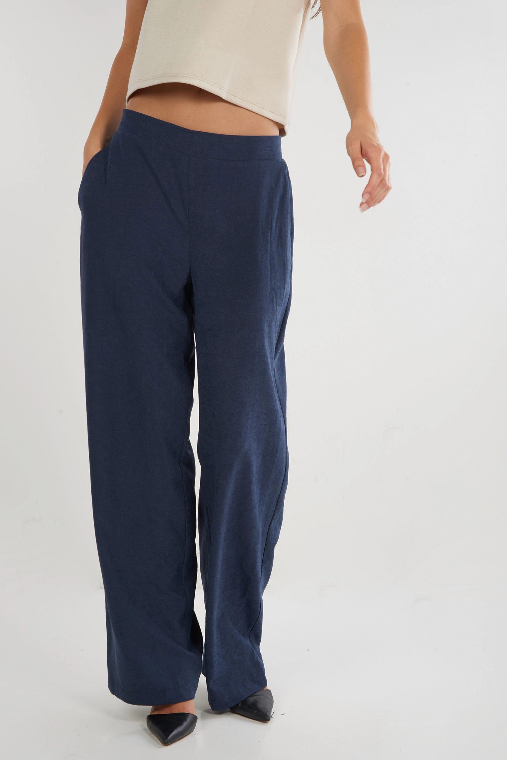 Pantalon propre avec taille ??lastique - DIELLA - (R-A14) Wrinkle-Resistant Double Layered Hem