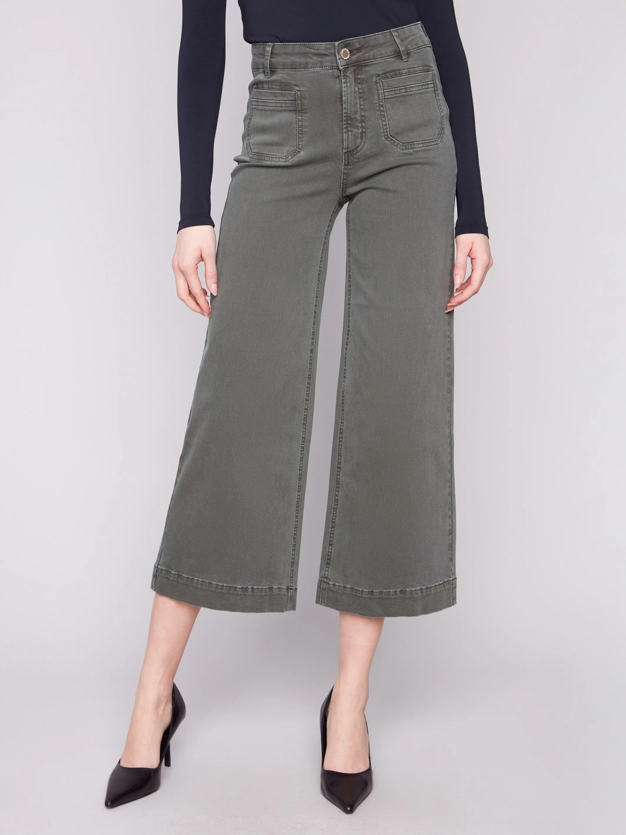 Fast Move Patch Pocket Flare Twill Pants - Spruce